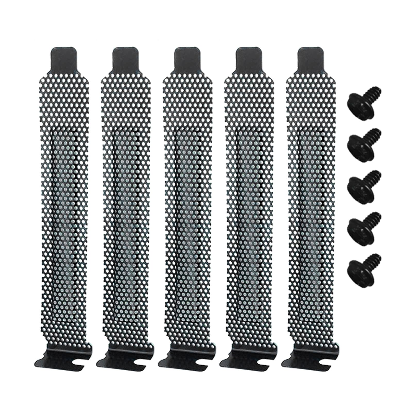 HDKEAN 5-Pack Black Computer Dust Strips with Screws - PCI Slot Covers for PC Case & Graphics Card Dust Protection | Ideal for Gaming Rigs, Workstations & Home Office Desktops