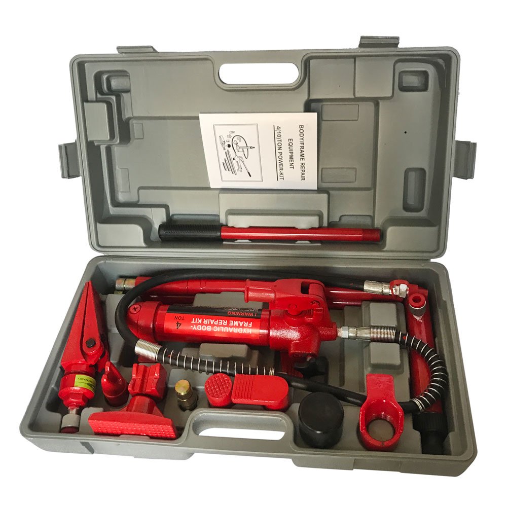 4 Ton Porta Power Hydraulic Kit - Heavy Duty Auto Body Frame Repair Jack for Car, Truck & SUV - Perfect for Collision Repair, Dent Removal & Frame Straightening