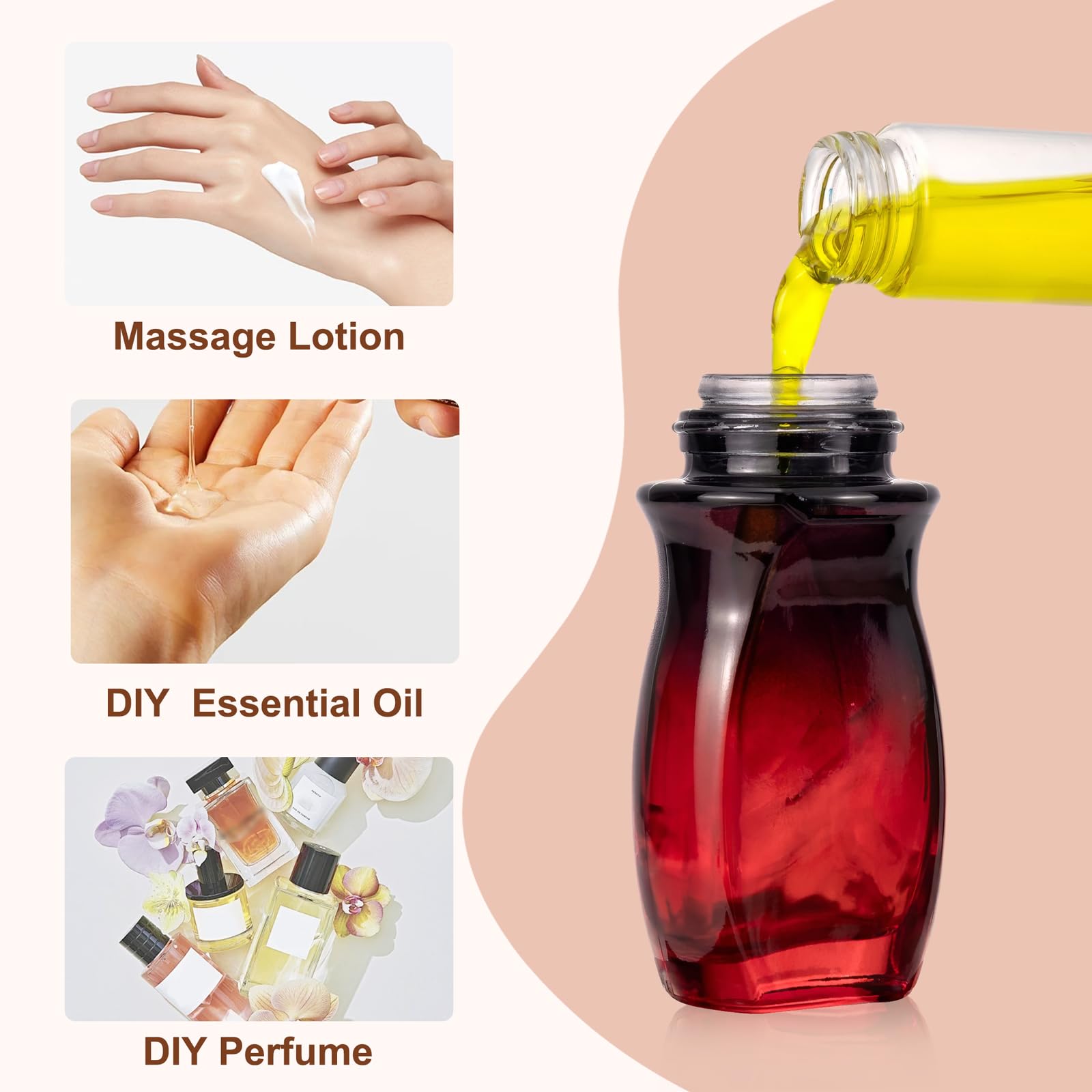 50ml Roll On Bottles for Deodorant & Essential Oils - 3 Pack Plastic Rollerball Bottles with Multi-Function Opener | Travel Size Empty Vials for Perfume, Aromatherapy & DIY Skincare | Perfect for Home, Travel & Gift Giving