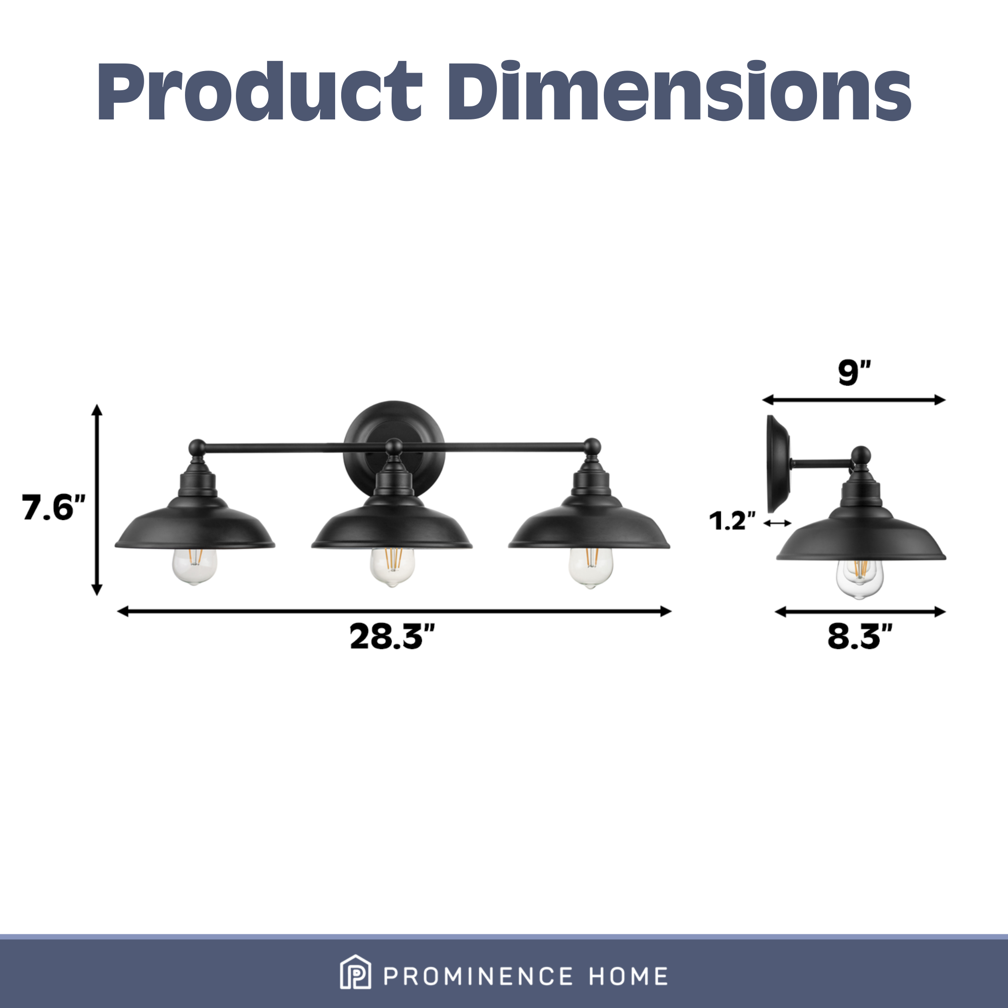 Lyndan 3-Light Vanity Light Fixture in Matte Black - Perfect for Bathroom, Bedroom, and Dressing Room Makeup Lighting