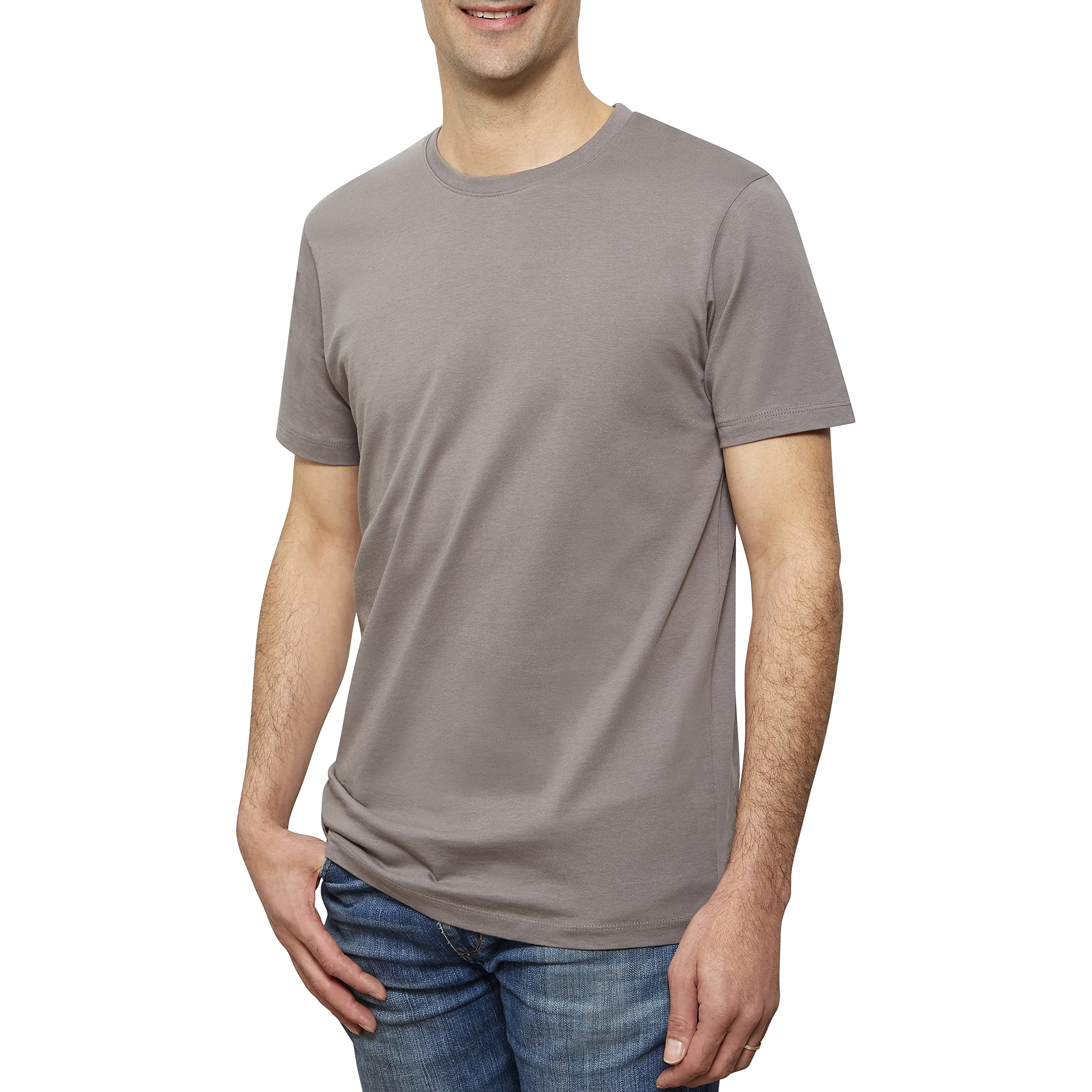 Premium 100% Certified Organic Cotton Crewneck T-Shirt for Men - Ultra Soft, Breathable & Eco-Friendly - Perfect for Casual Wear, Gym & Everyday Comfort