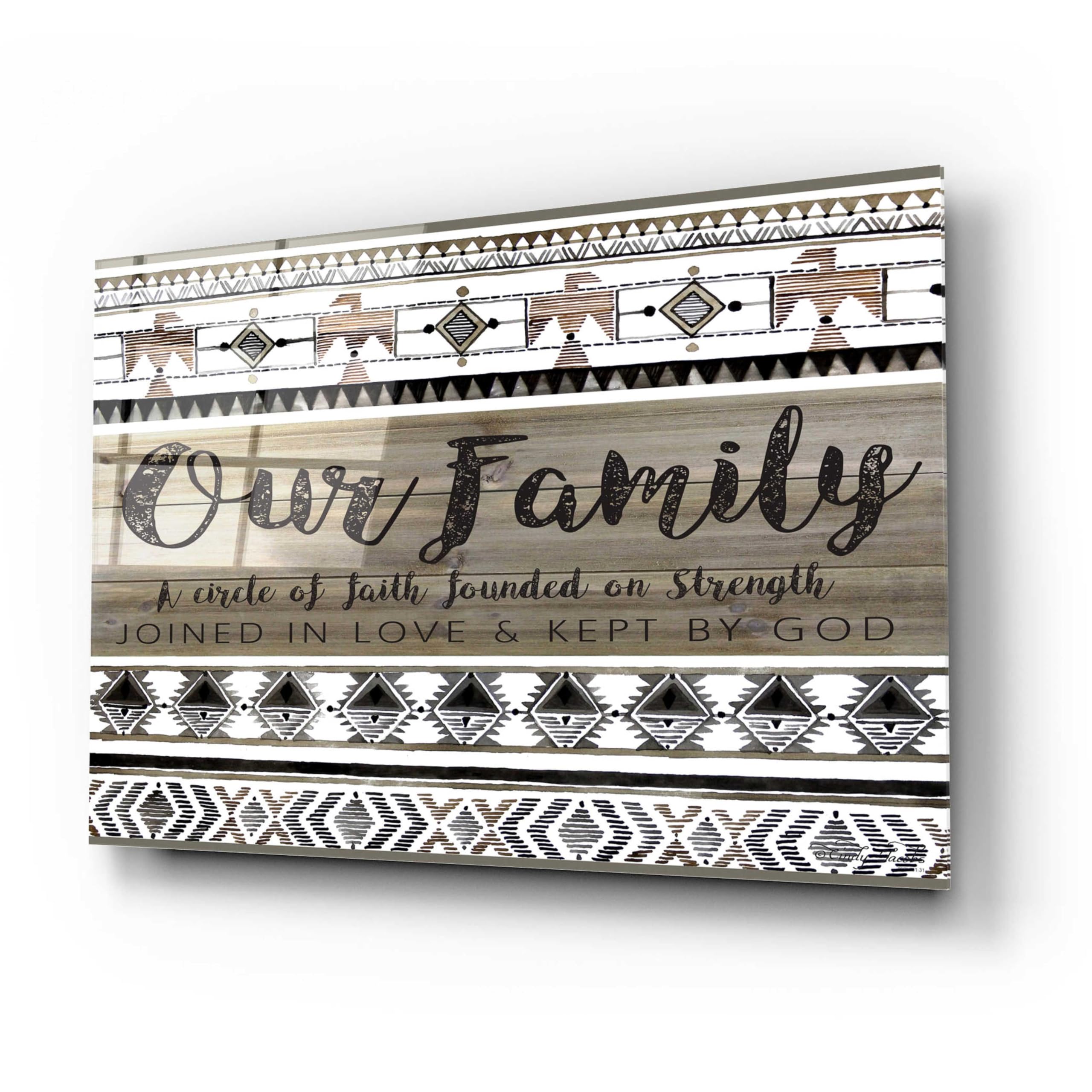 Epic 'Our Family' Acrylic Glass Wall Art by Cindy Jacobs - 24x16 Inches Modern Home Decor for Living Room, Bedroom & Office