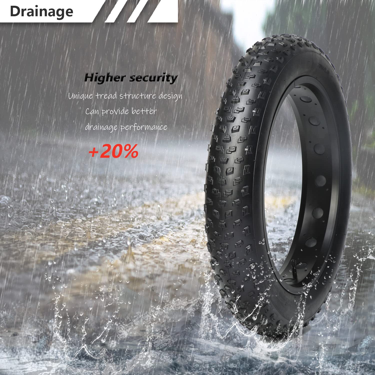 26x4.0 Inch Fat Bike Tires (Set of 2) - 60TPI Electric & Mountain Bike Tires - All-Terrain Winter Snow & Sand Tires for Fat Tire Bicycles - Perfect for Off-Road, Beach & Snow Riding Adventures