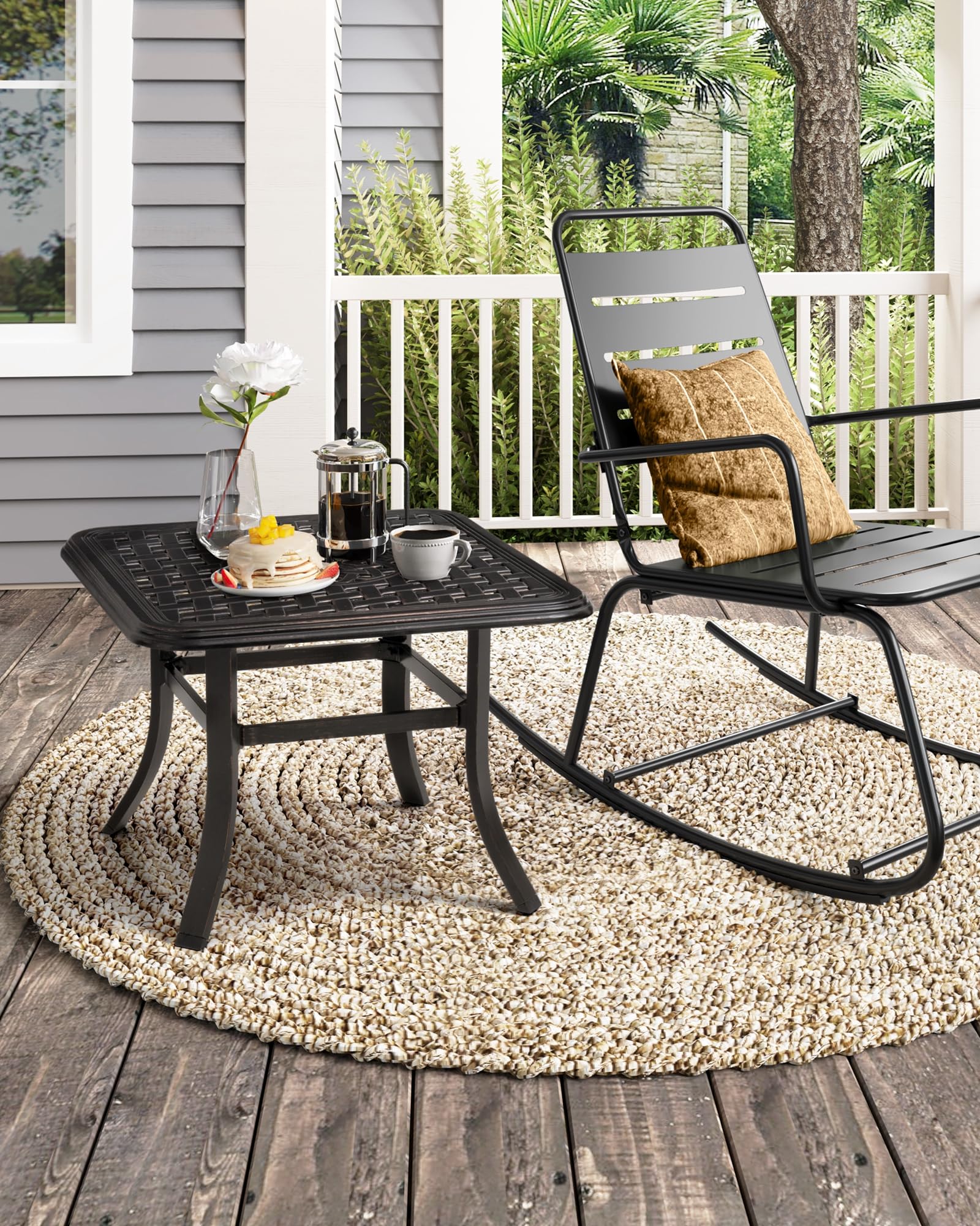 Premium Cast Aluminum Outdoor Patio Side Table - 24