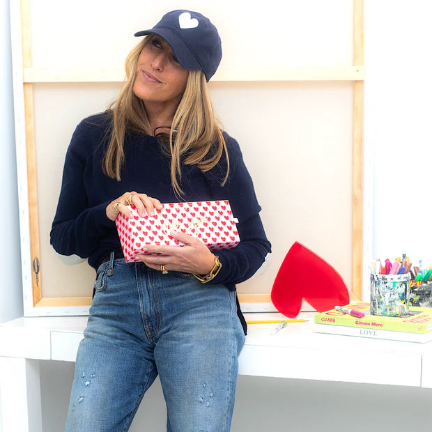 Stylish Baseball Hat with Heart Patch - Indigo & White - Perfect for Casual Wear, Sports & Outdoor Activities