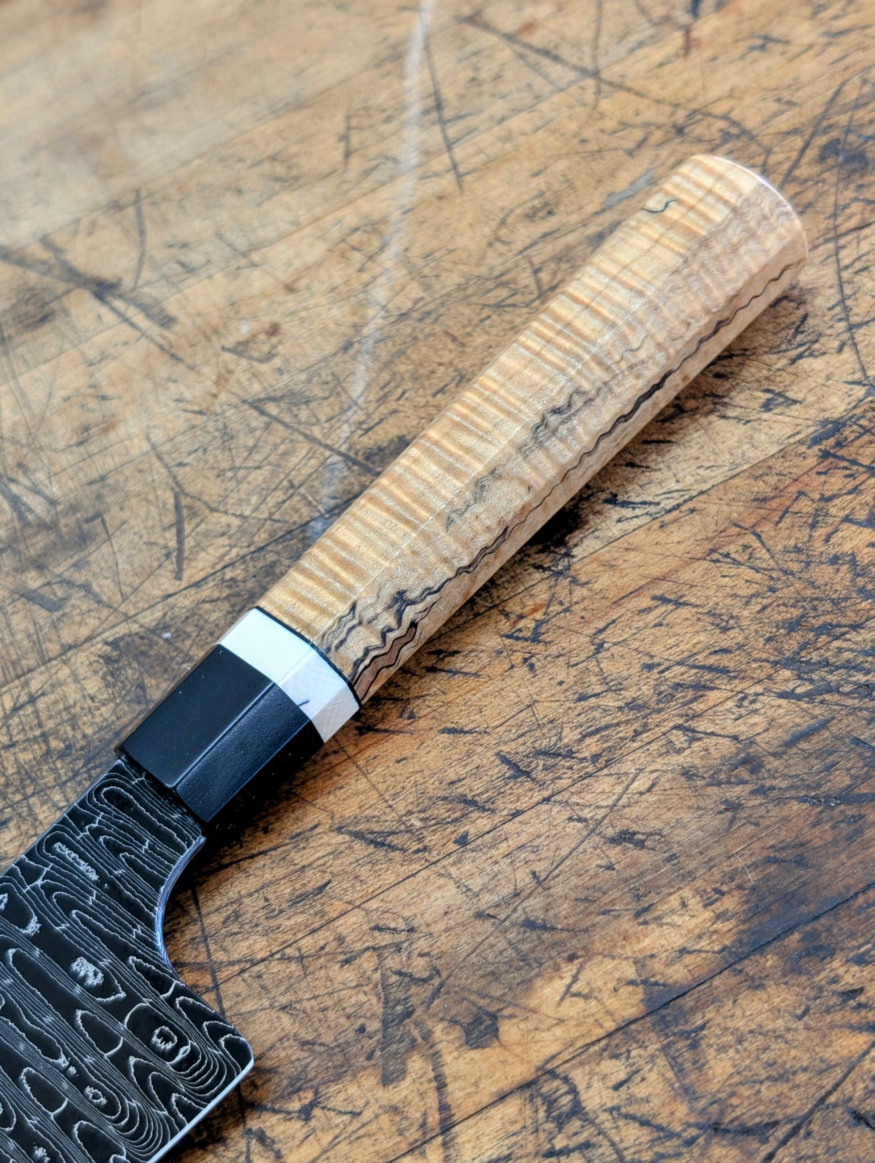 Premium 240mm Gyuto Japanese Chef Knife - Handcrafted W's Pattern Damascus Steel Blade for Professional Cooking & Slicing | Perfect for Sushi, Meat Cutting & Culinary Enthusiasts