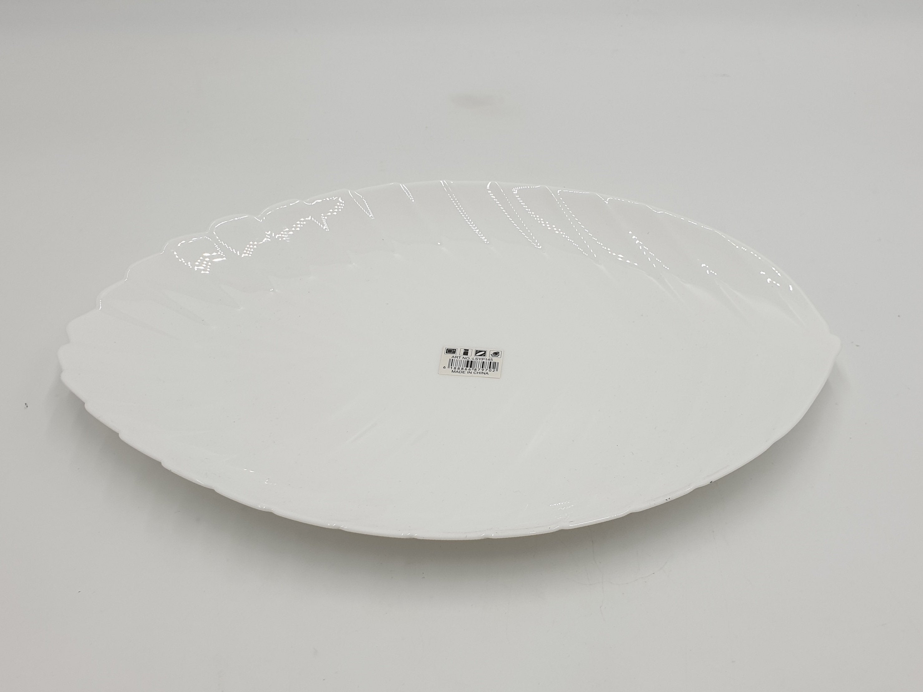 14x10 Inch Opal Leaf-Shaped Decorative Plate - Elegant Serving Tray for Dining, Home Decor, and Party Display