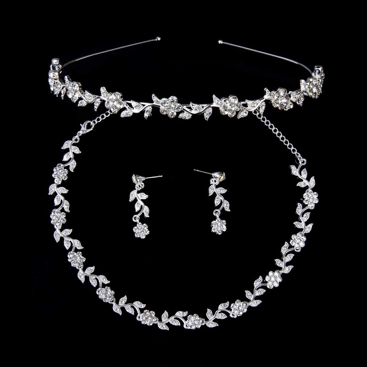Elegant Wedding Jewelry Set - Necklace, Earrings & Tiara for Brides | Perfect for Weddings, Prom, and Formal Events