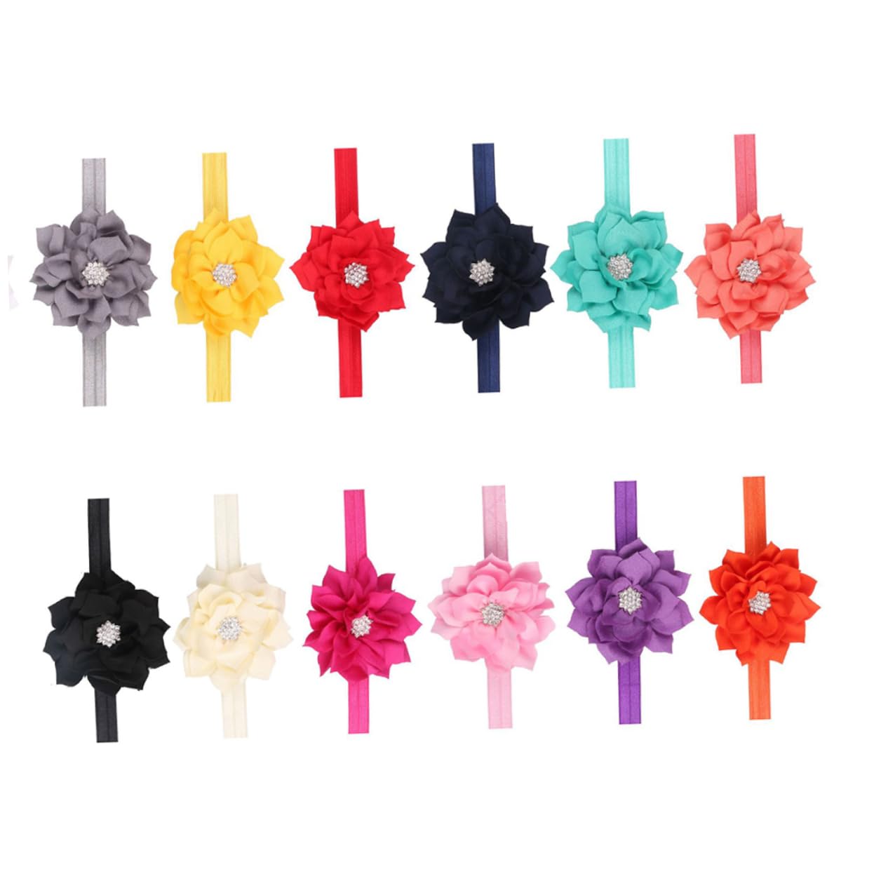 Beavorty 3 Sets Girls Hair Bands - Floral Baby Headbands with Bows, Stylish Hair Accessories for Toddlers, Newborns & Kids (12pcs x 3) - Perfect for Parties, Photos & Daily Wear