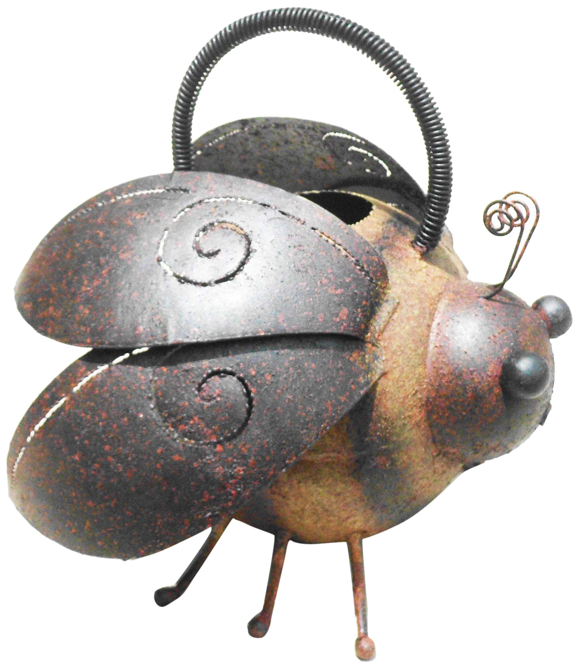 D-ART COLLECTION Vintage Iron Watering Can with Bee Design - Perfect for Indoor Plants, Garden Decor & Gift Giving
