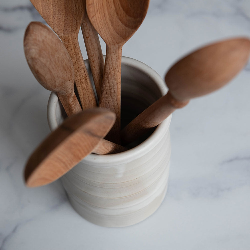 Stylish Ceramic Utensil Holder for Kitchen - Organize Spoons, Forks & Cooking Tools - Perfect for Countertop Storage & Home Decor
