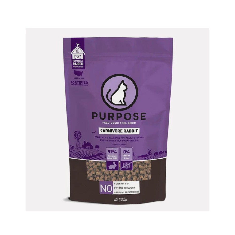 Premium Freeze-Dried Single Protein Carnivore Rabbit Cat Food - Grain-Free, High-Protein Diet for Cats - Perfect for Sensitive Stomachs & Allergies - Ideal for Indoor & Outdoor Cats