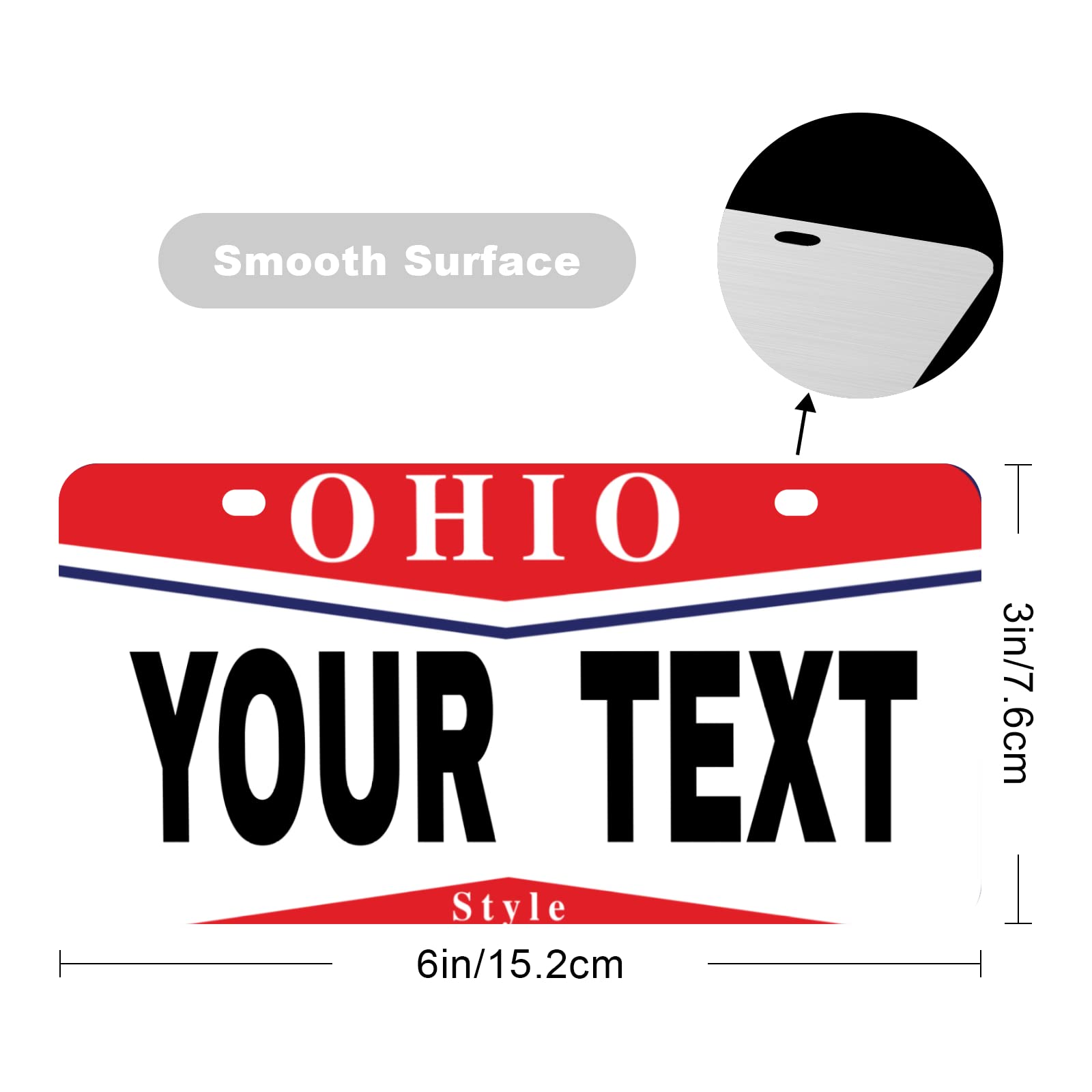 Custom Ohio Mini License Plate 6x3 Inch - Personalized Kids Toy Car, Bicycle, Scooter Accessory - Great for Golf Carts, Motorcycles & ATVs - Unique Gift Idea for Car Enthusiasts