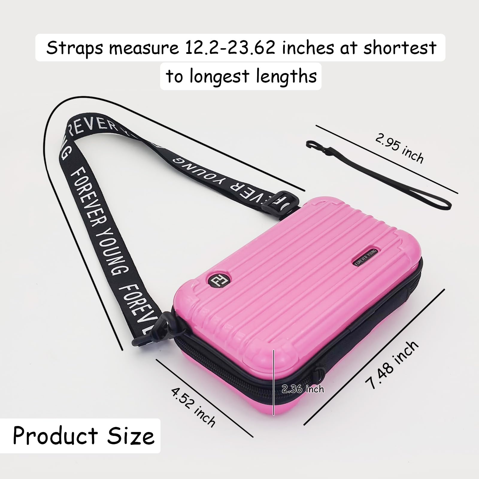 Stylish Mini Suitcase Crossbody Bag - Plastic Travel Cosmetic Purse with 2 Adjustable Straps | Perfect for Travel, Parties, and Everyday Use