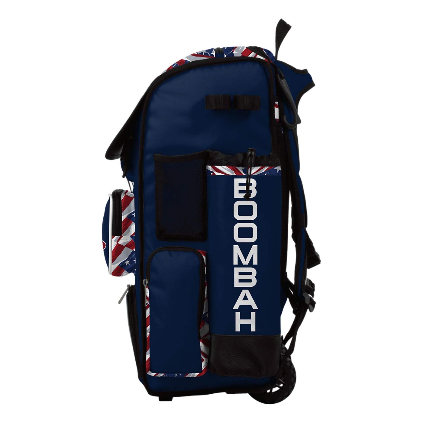 Boombah Superpack Hybrid Rolling Bat Bag - USA Independence Navy/Red/White - Wheeled & Backpack Baseball Equipment Bag for Travel & Sports | Perfect for Baseball Players, Coaches & Teams