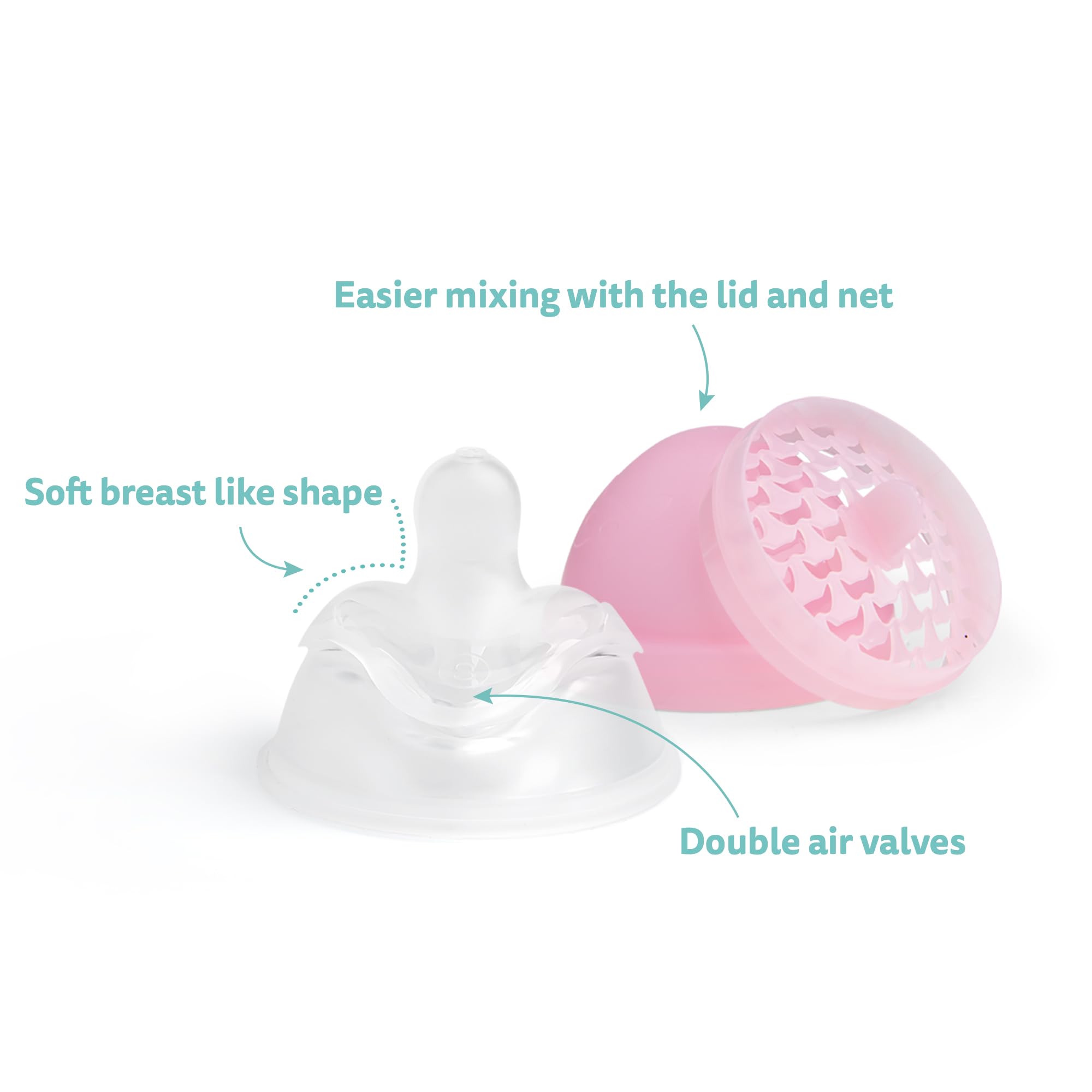 Herobility Double Anti-Colic Baby Bottles 12oz (340ml) - 4 Pack with Slow Flow Nipples - BPA-Free for Newborns & Infants - Multicolor Set (Sand, Woodchuck, Pink, White) - Perfect for Feeding, Travel & Daycare Use
