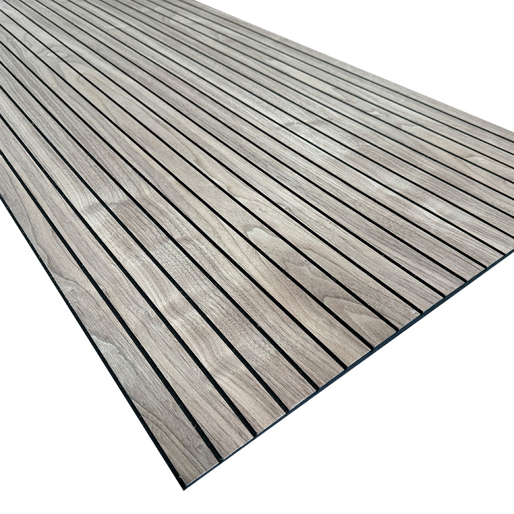 Flexible Acoustic Wood Slat Wall Panel - Walnut Veneer 2700mm x 600mm Slim Design for Home Theater, Office & Studio Soundproofing