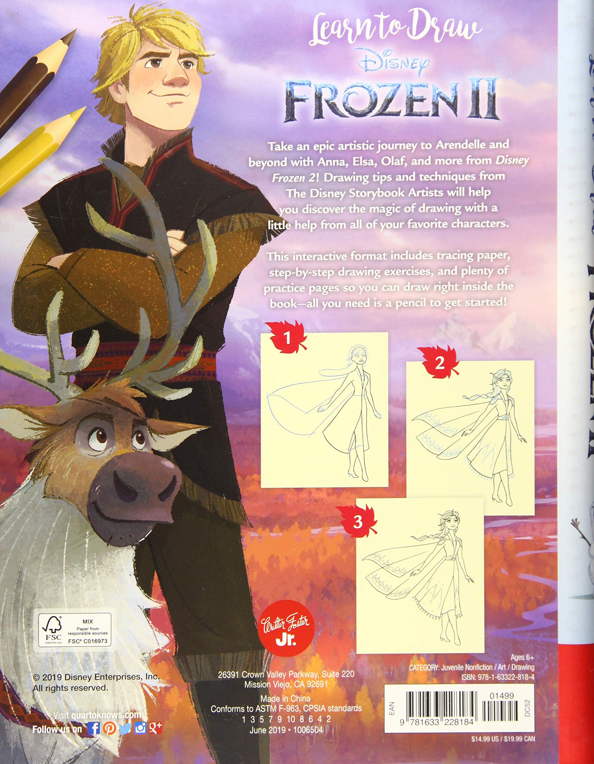 Learn to Draw Disney Frozen 2 Characters - Step-by-Step Drawing Guide with Anna, Elsa & Olaf | Official Licensed Art Book for Kids & Beginners | Perfect for Art Classes, Birthday Gifts & Disney Fans