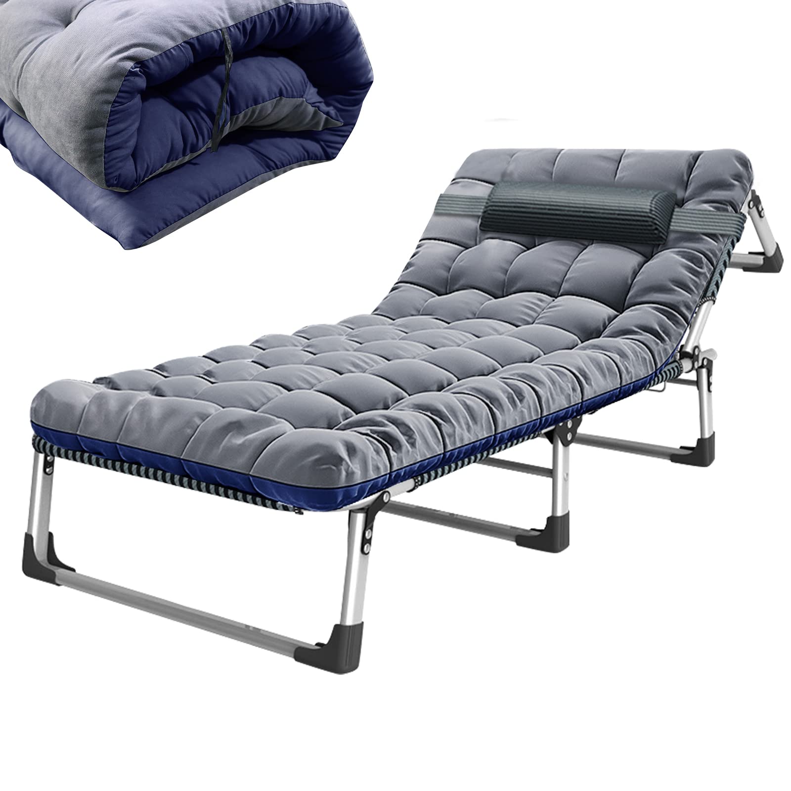 NAIZEA Adjustable 4-Position Reclining Folding Chaise Lounge Chair - Portable Camping Cot for Adults - Perfect for Poolside Relaxation, Beach Lounging, Patio Sunbathing & Outdoor Camping Trips