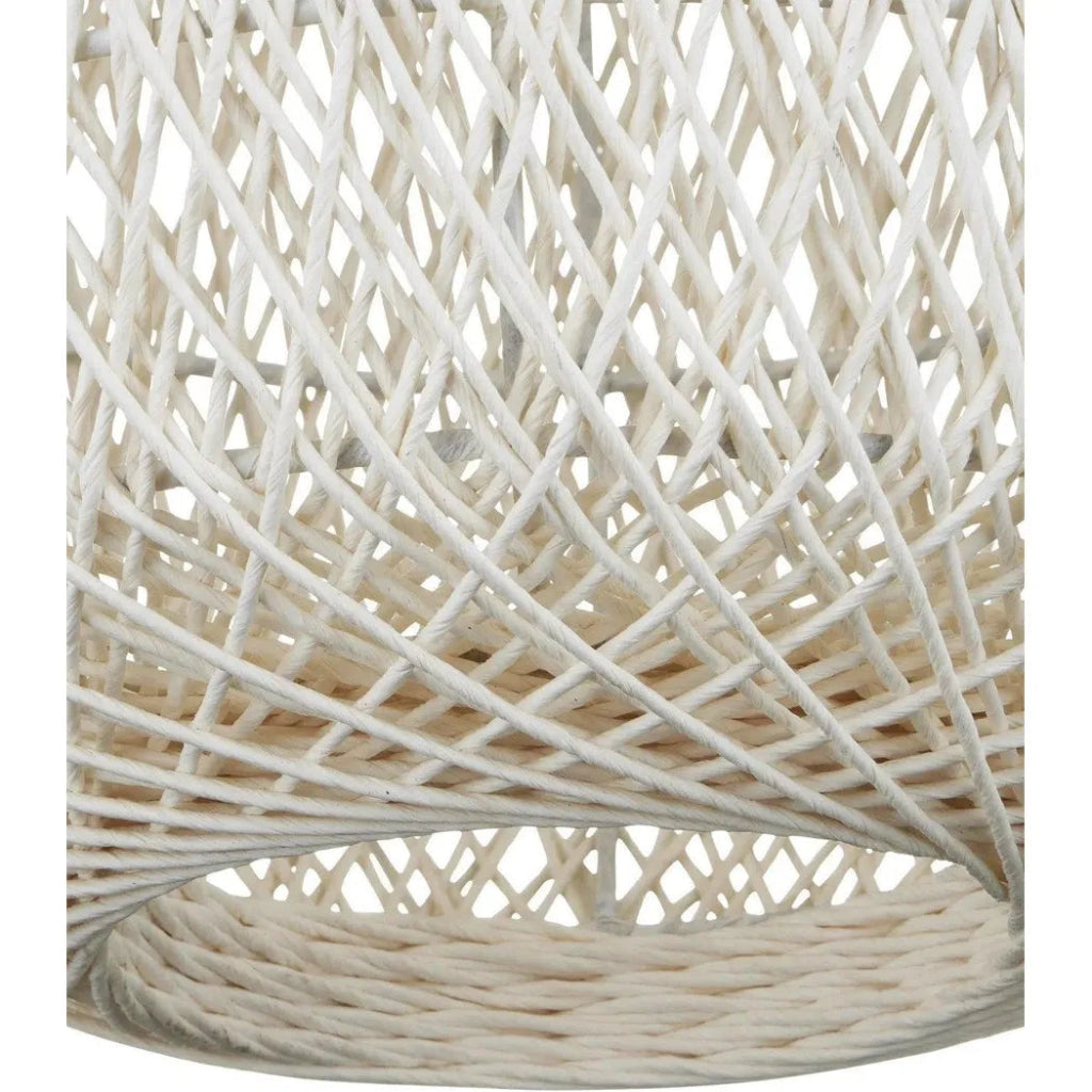 27 Inch Modern Cocoon Pendant Light - White Iron & Glass Shade for Kitchen Island, Dining Room, or Bedroom Lighting