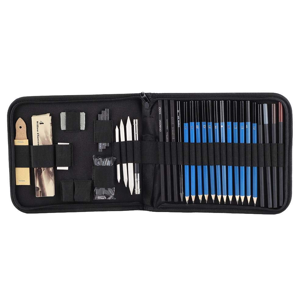 40Pcs Sketch Pencil Kit with Graphite Pencils & Erasers - Perfect for Artists & Students