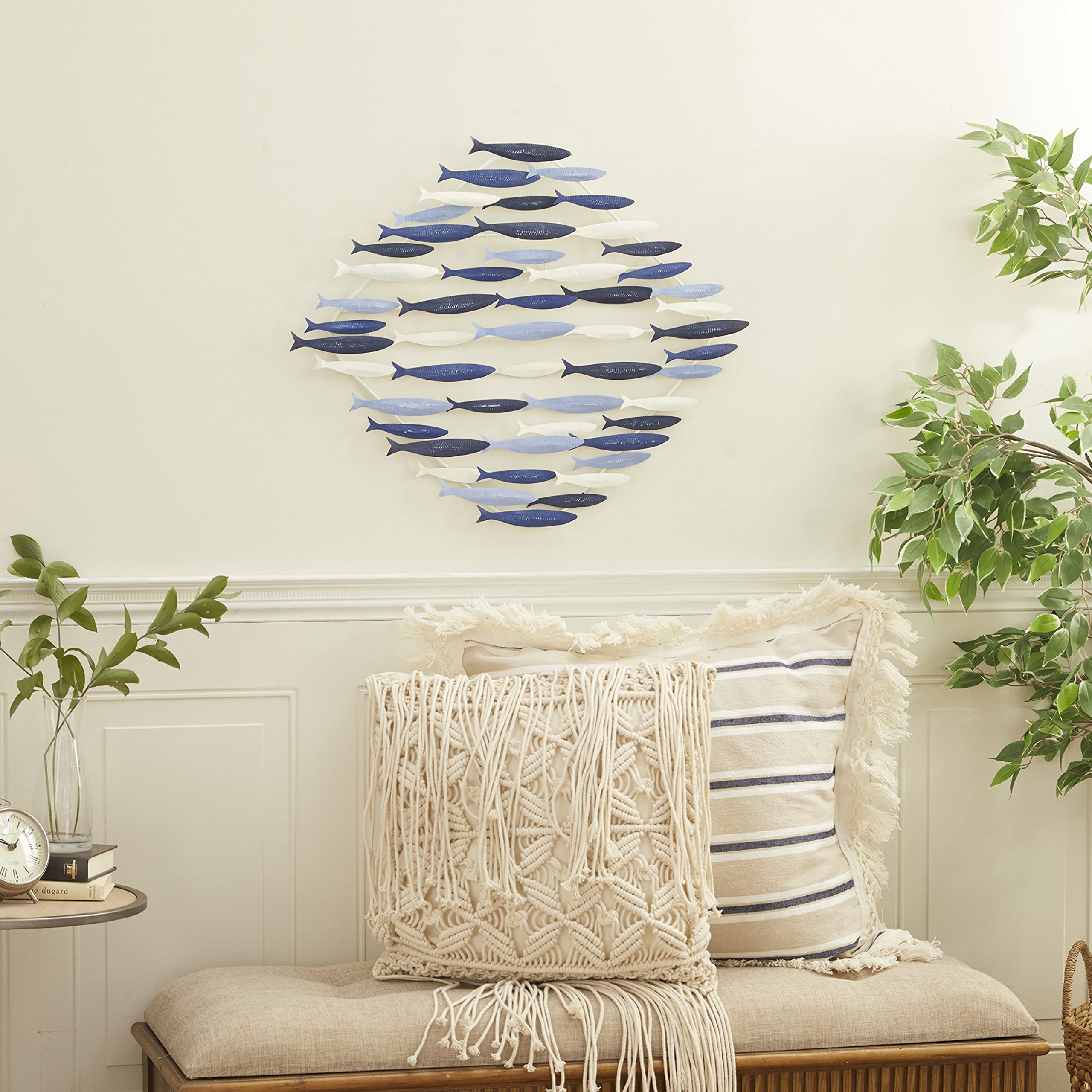 Deco 79 Blue Metal Fish Wall Art Sculpture - 27