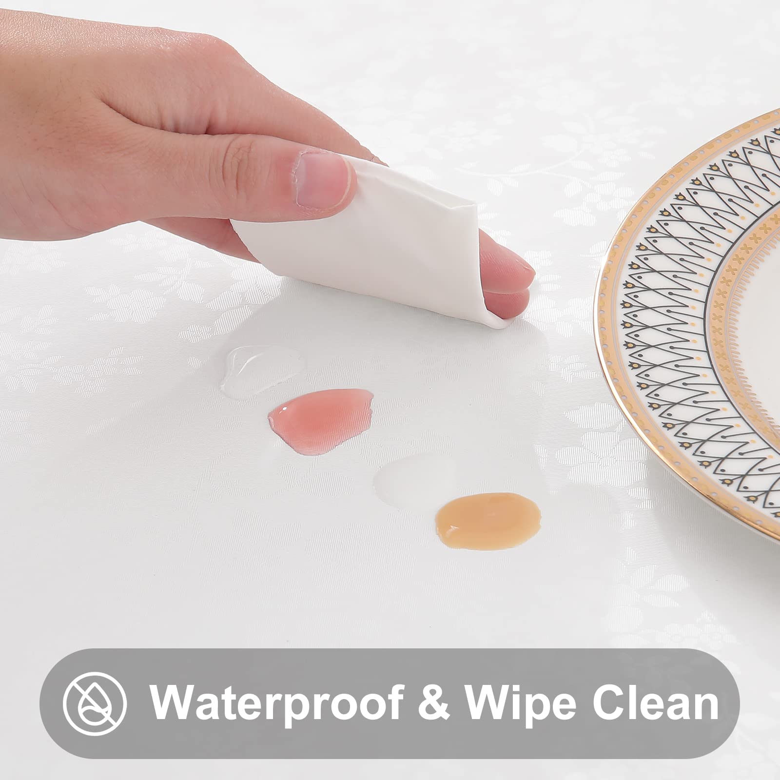 Smiry Waterproof Heavy Duty Vinyl Tablecloth, 60