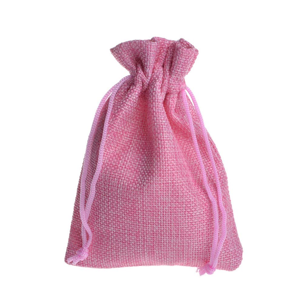 30 Pack Pink Burlap Drawstring Bags 4 x 5.5 Inch - Small Gift Bags for Jewelry, Wedding Favors, Party Favors & DIY Crafts - Perfect for Bridal Shower, Baby Shower, Christmas Gifts and Handmade Crafts
