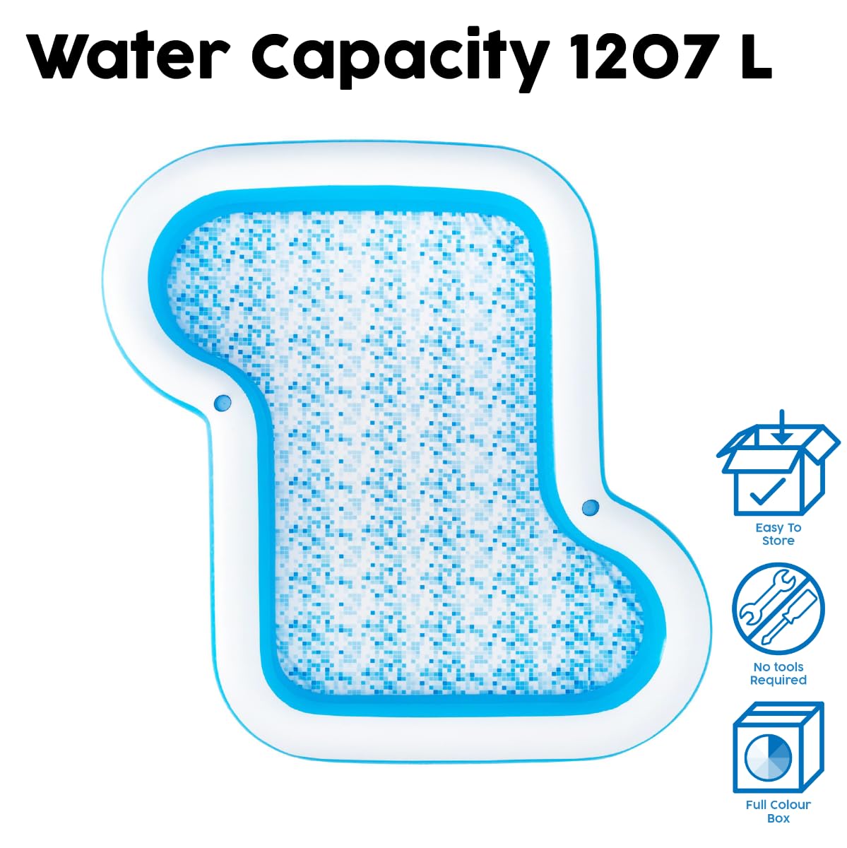 Bestway Sunsational 10' Family Inflatable Pool for Kids & Adults - Outdoor Garden Swimming & Paddling Pool with Durable PVC Material - Perfect for Backyard, Patio, and Summer Fun (Blue)