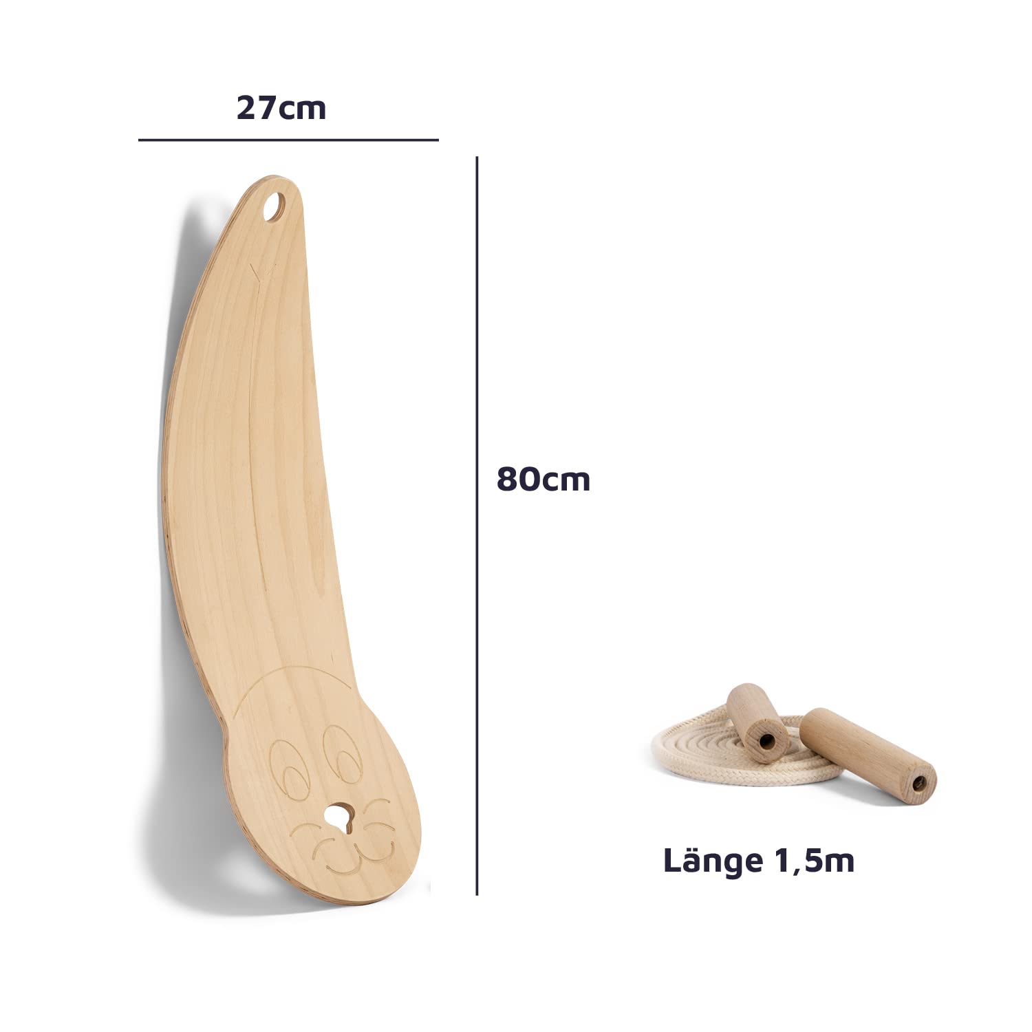 WAHU Wooden Balance Board - Rocker Roller Surf Balance Board for Kids & Adults - 100% Natural Wood - Improve Balance & Core Strength - Perfect for Surf Training, Yoga & Fitness at Home