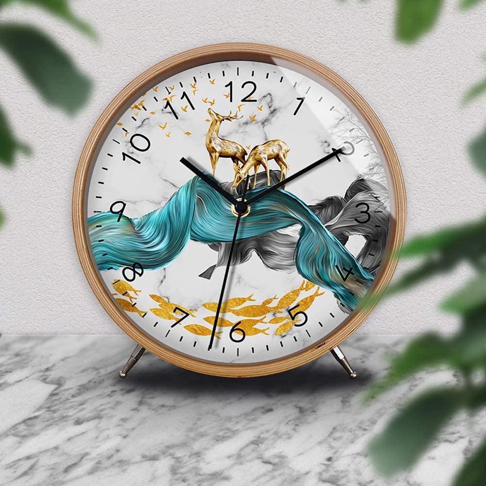 Vintage Silent Non-Ticking Alarm Clock - Retro Bedside & Desk Decor, Battery Operated Small Decorative Clock for Home, Office, Nursery (Color 11) | Perfect for Light Sleepers, Nightstands & Gift Giving