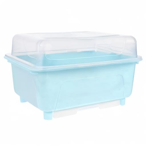 Operitacx Baby Bottle Storage Box & Kitchen Dish Drying Rack - Multi-Purpose Organizer for Bowls, Chopsticks, Utensils with Lid Cover - Perfect for Baby Feeding, Restaurant Kitchen & Home Organization