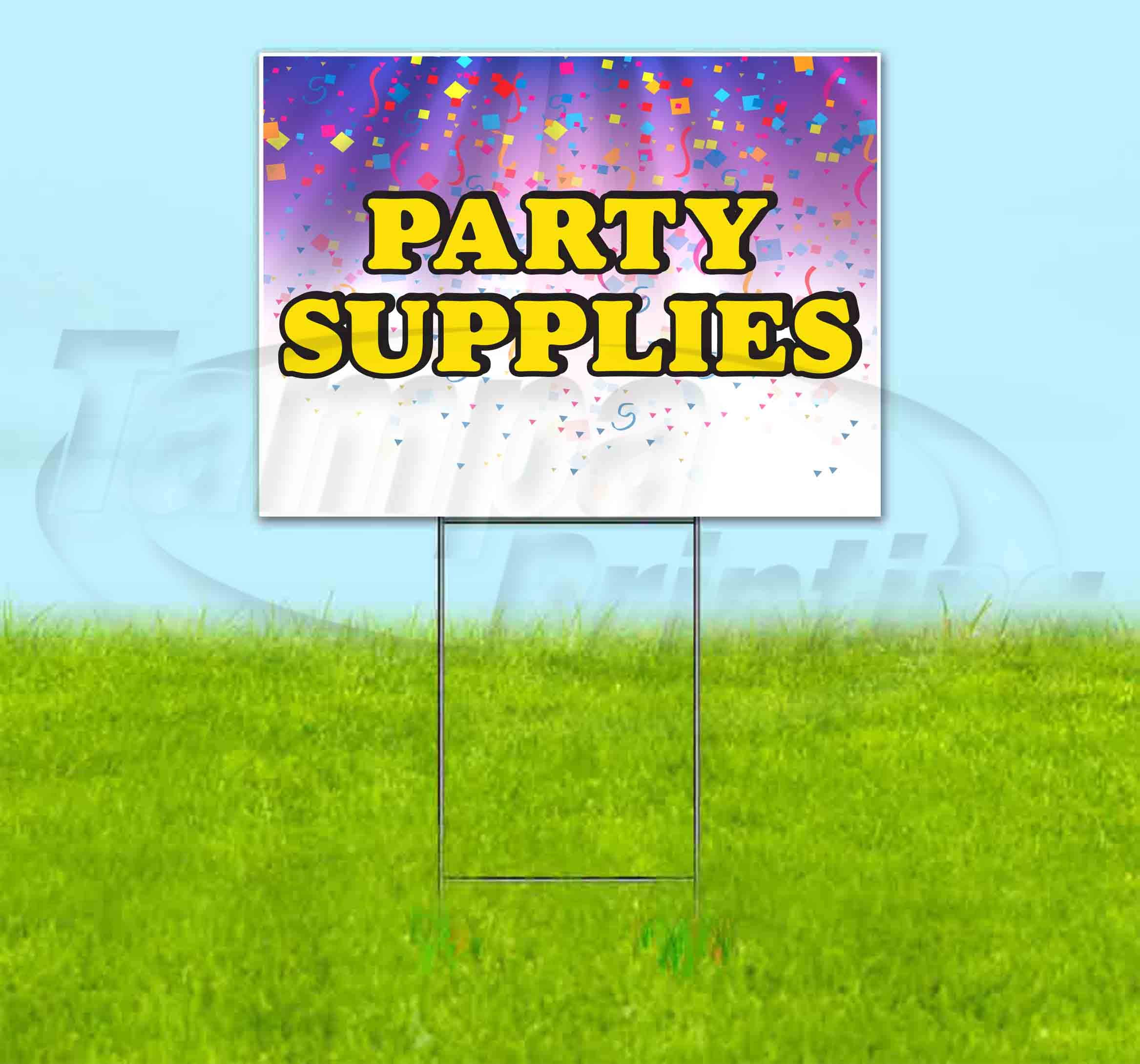 18x24 Inch Party Supplies Yard Sign with Metal Step Stake - Bulk Discounts & Multi-Packs | Outdoor Advertising, Political Campaigns & Birthday Decorations | Made in USA