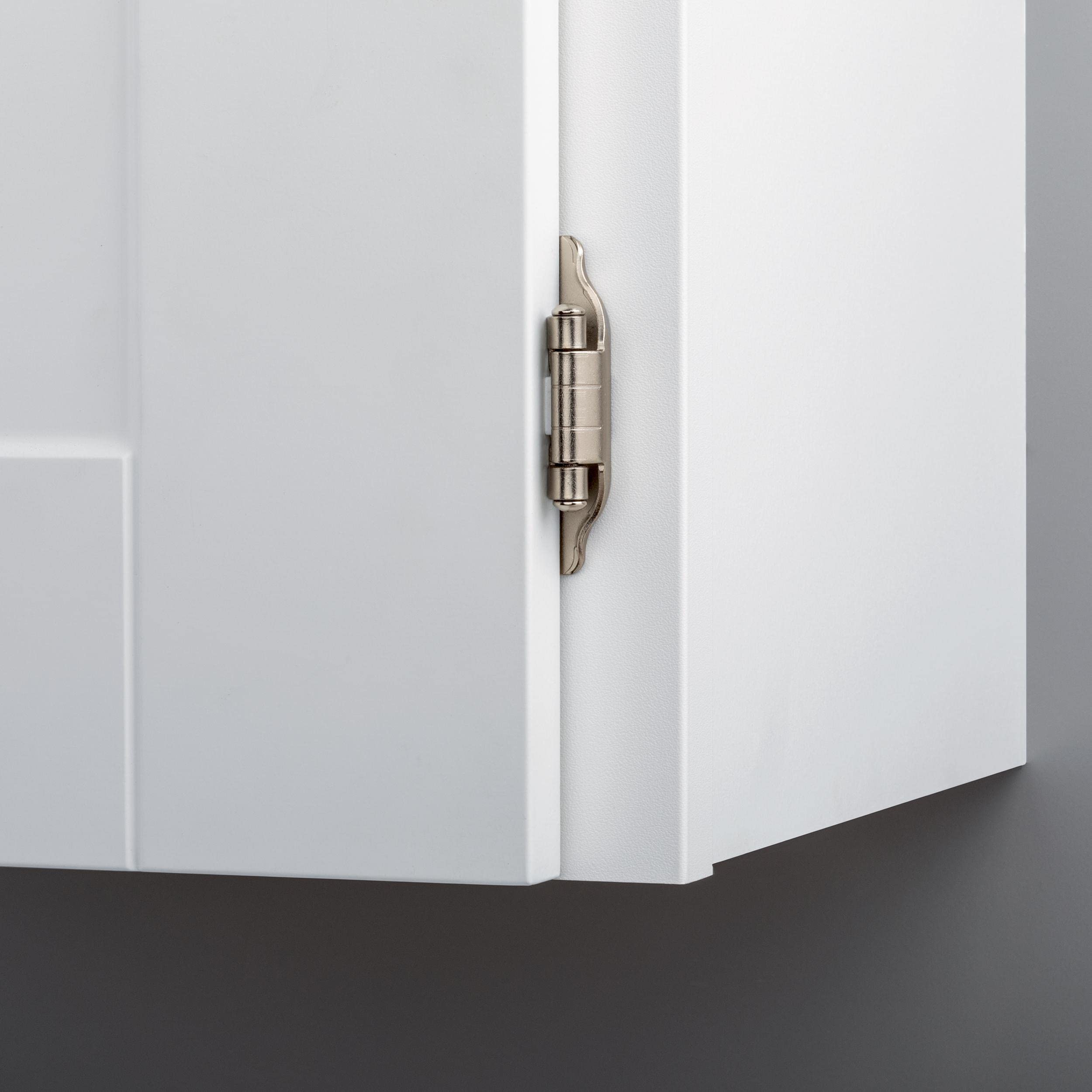 Franklin Brass 10-Pack Self-Closing Cabinet Hinges 1/2 Inch Semi-Wrap Overlay - Satin Nickel Finish H01915K-SN-B for Kitchen Cabinets, Cupboards & Furniture (Perfect for Smooth Door Closing & Space Saving)