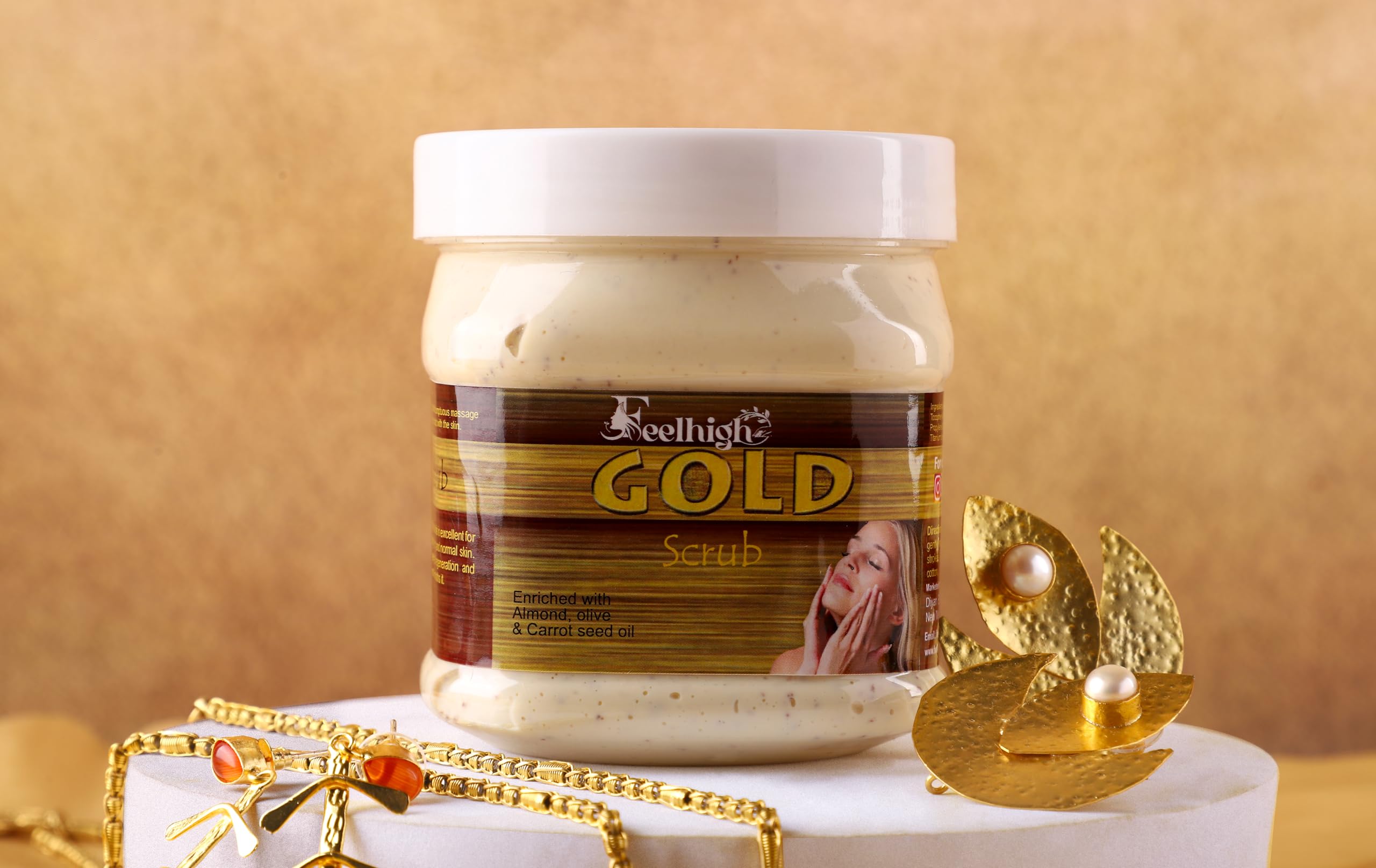 Neem & Gold Face & Body Scrub for Deep Cleansing & Skin Brightening - 500ml Natural Exfoliator with Neem Extract for Men & Women | Daily Skincare & Spa Treatment