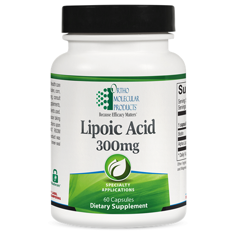OrthoMolecular Products Lipoic Acid 300 mg Supplement - Antioxidant Support for Energy, Brain & Nerve Health - Perfect for Daily Wellness & Detox Routine