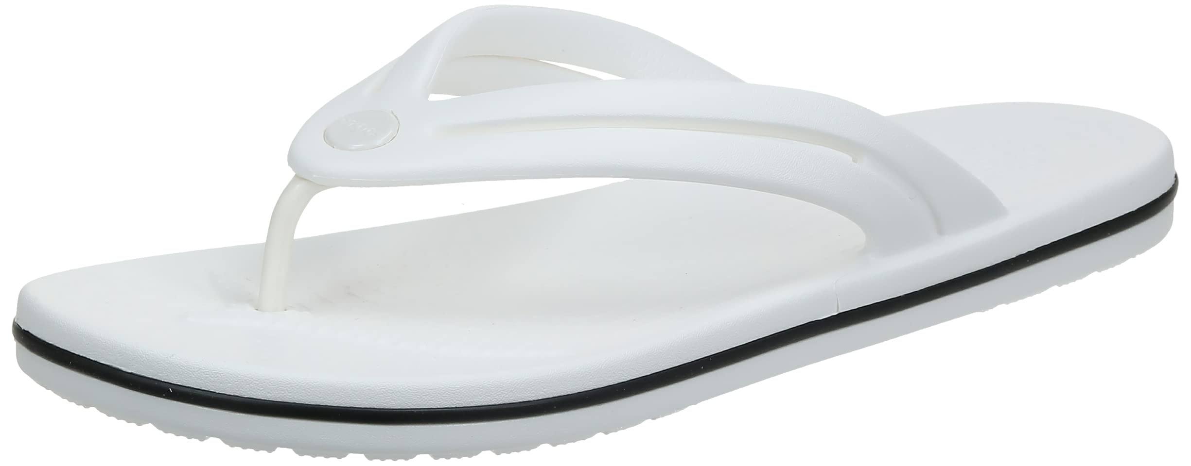 Crocs Unisex Crocband Flip Flops for Men & Women - Comfortable Beach Sandals, Pool Slides, Shower Shoes - White, Size 7 Men/9 Women - Perfect for Summer, Vacation & Outdoor Activities