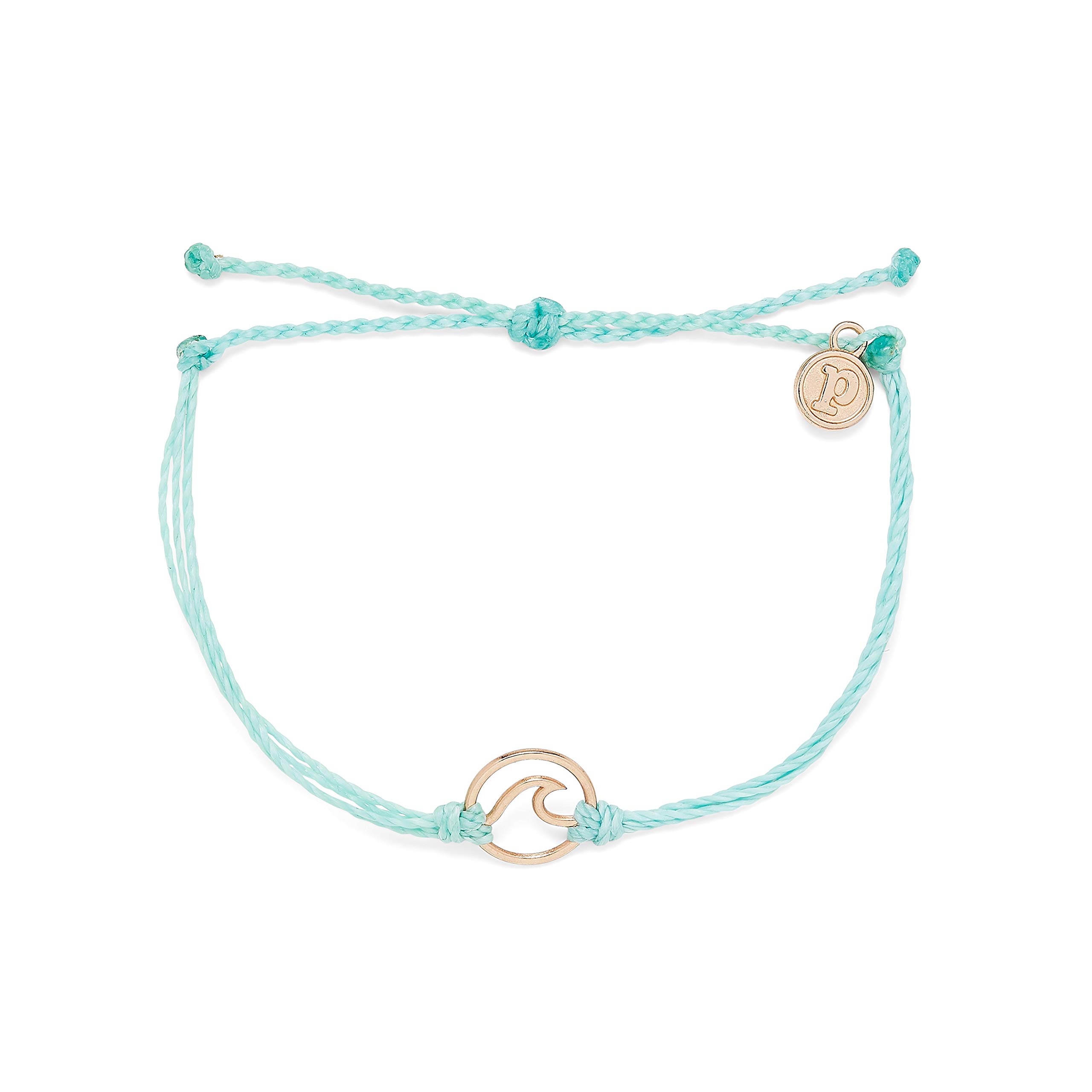Pura Vida Rose Gold Silver Gold Wave Bracelet - 100% Waterproof Adjustable Bangle with Brand Charm - Perfect for Beach, Travel & Everyday Wear