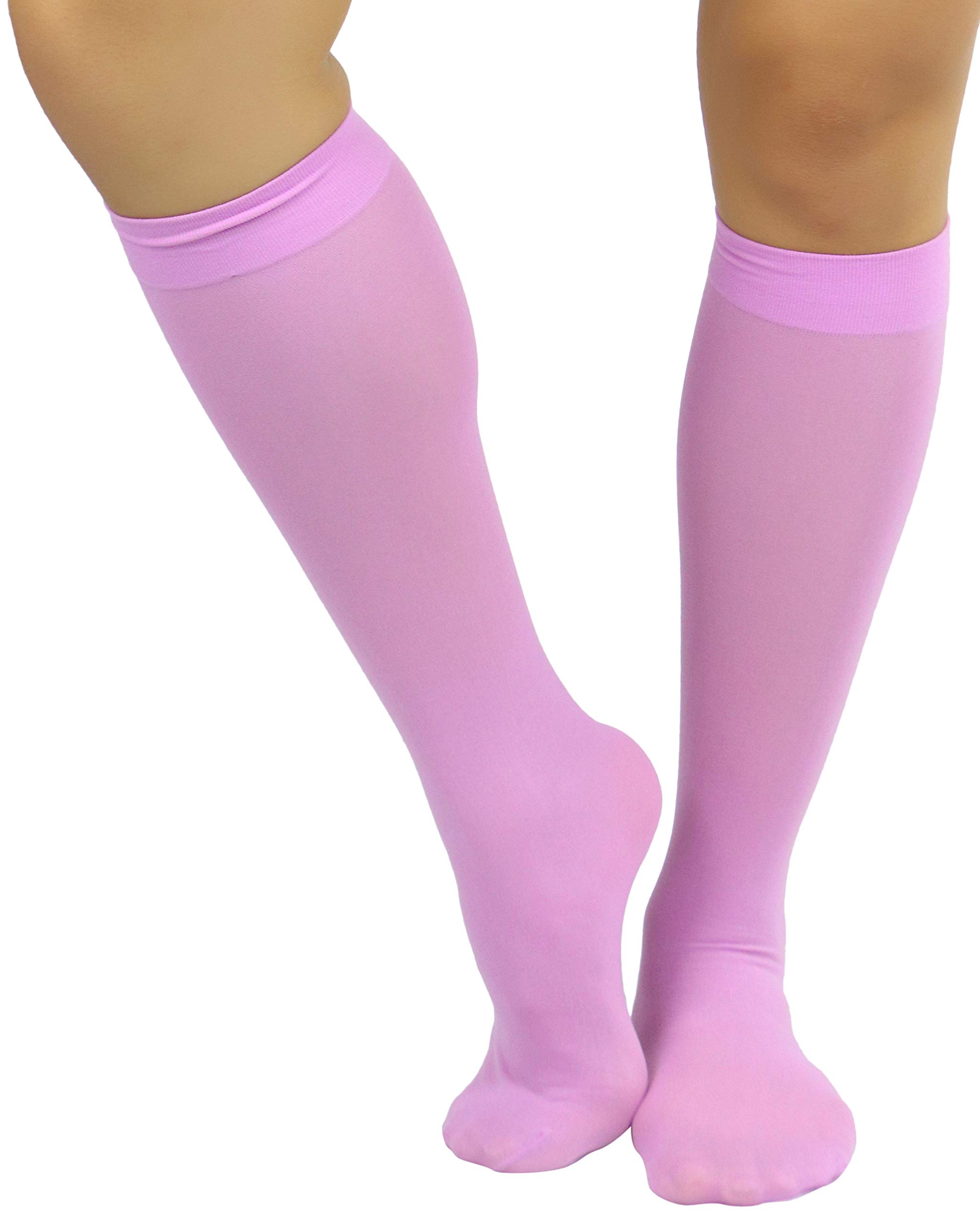 ToBeInStyle Women's Fashion Opaque Nylon Knee High Socks - Warm & Comfortable Winter Socks for Boots, Office Wear & Casual Outfits