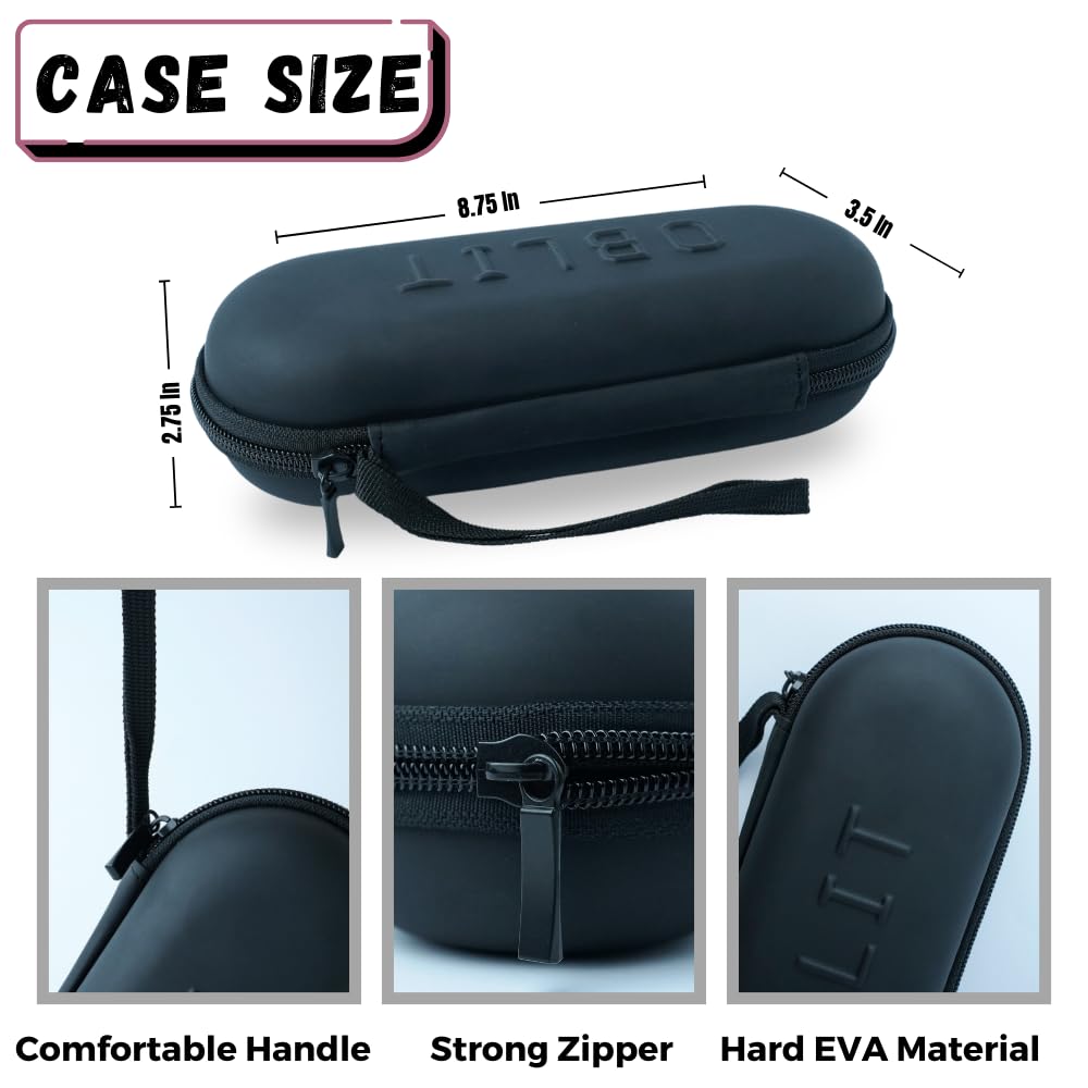 OBLIT Electric Toothbrush Travel Case - Compatible with Oral-B Pro 1000/2000/3000/3500/1500 & Philips Sonicare - Waterproof EVA Hard Shell with Mesh Pocket - Perfect for Air Travel, Camping & Business Trips (Black, Case Only)