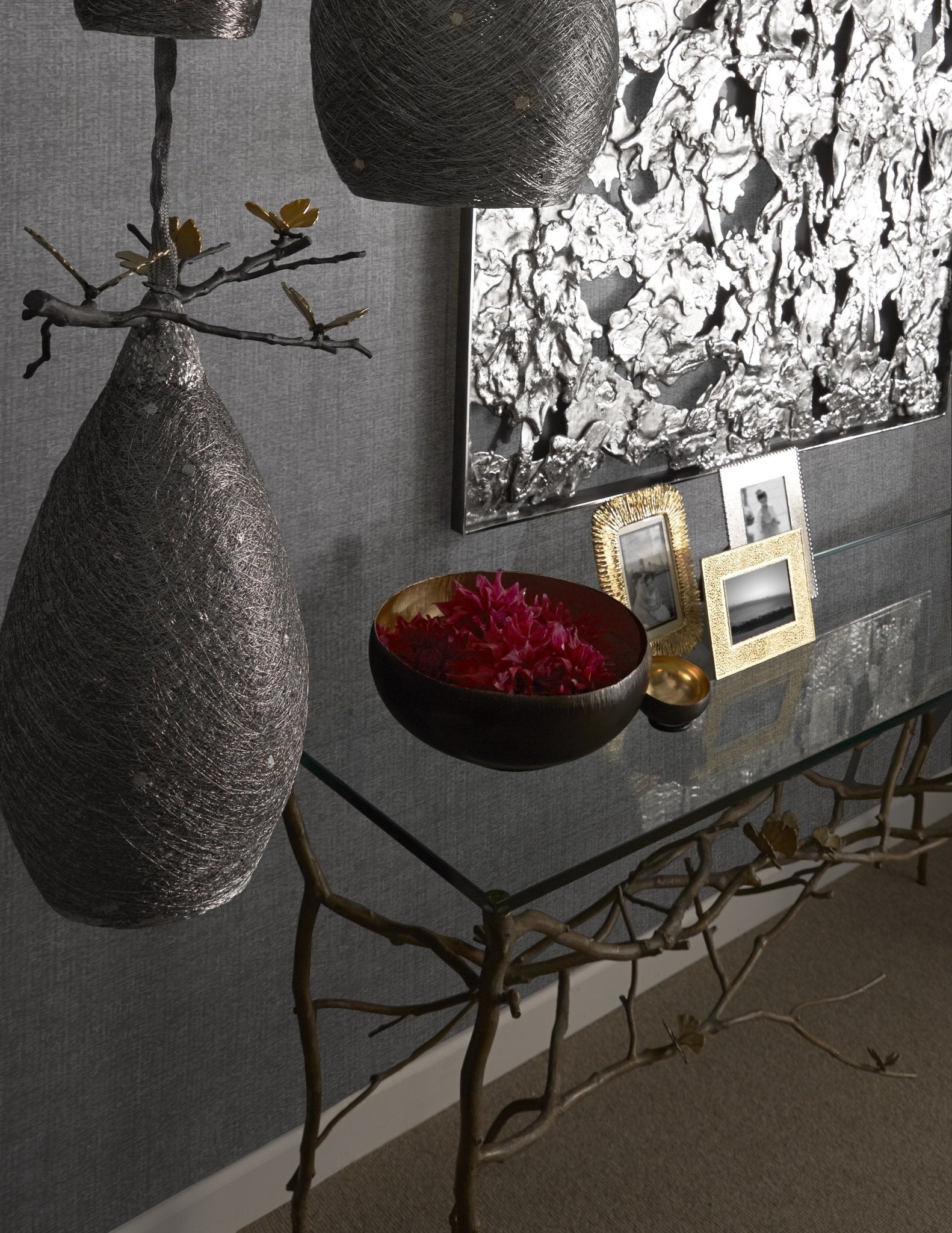 Elegant Butterfly Ginkgo Console Table - Entryway Sofa Table with Unique Leaf Design for Home Decor & Living Room