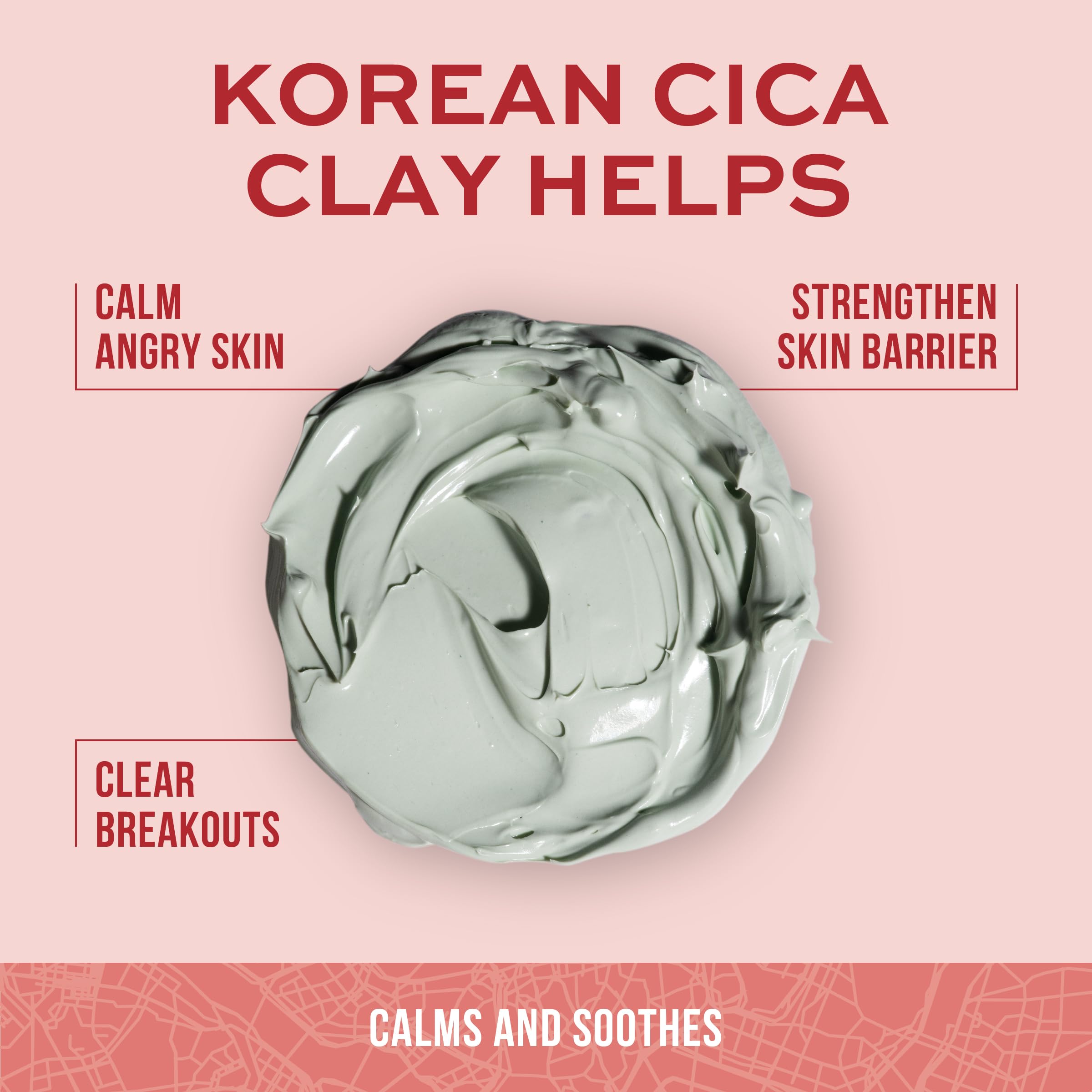 Freeman Exotic Blends Soothing Korean Cica Clay Facial Mask - 6 fl.oz (175mL) for Deep Cleansing & Pore Minimizing | Perfect for Sensitive Skin & Post-Workout Recovery