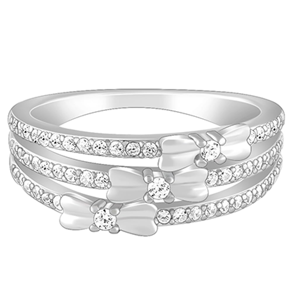 GIVA 925 Sterling Silver Layered Ring with 18k Rose Gold Plating - Elegant Stackable Statement Ring for Women & Girls | Perfect Gift for Birthdays, Anniversaries & Special Occasions | Ideal for Everyday Wear, Parties & Date Nights
