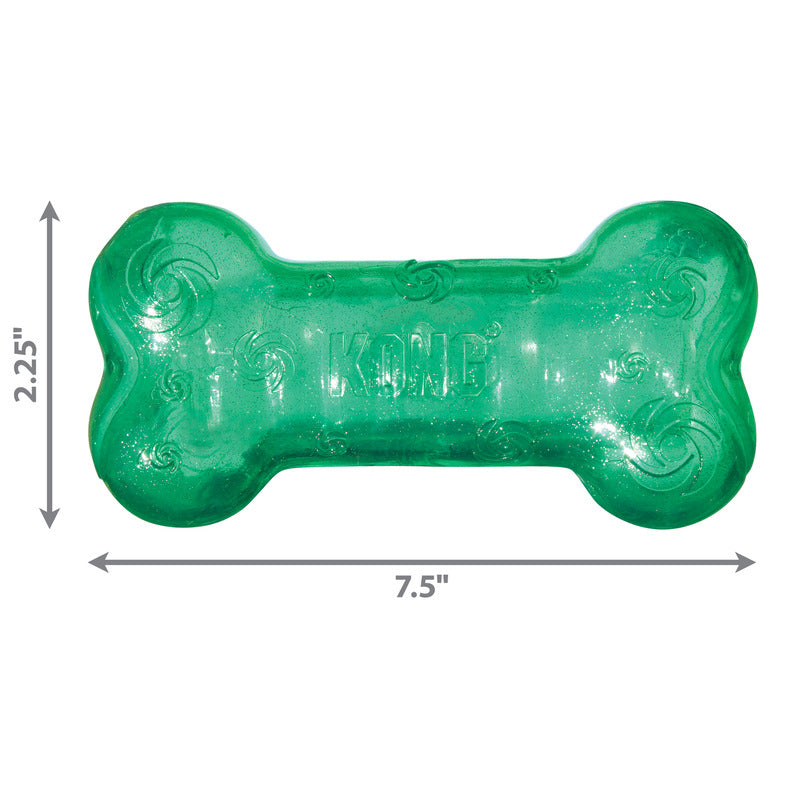 Kong Squeezz Crackle Bone - Durable Dog Chew Toy for Aggressive Chewers - Interactive Pet Toy for Boredom Relief & Dental Health - Perfect for Indoor & Outdoor Play