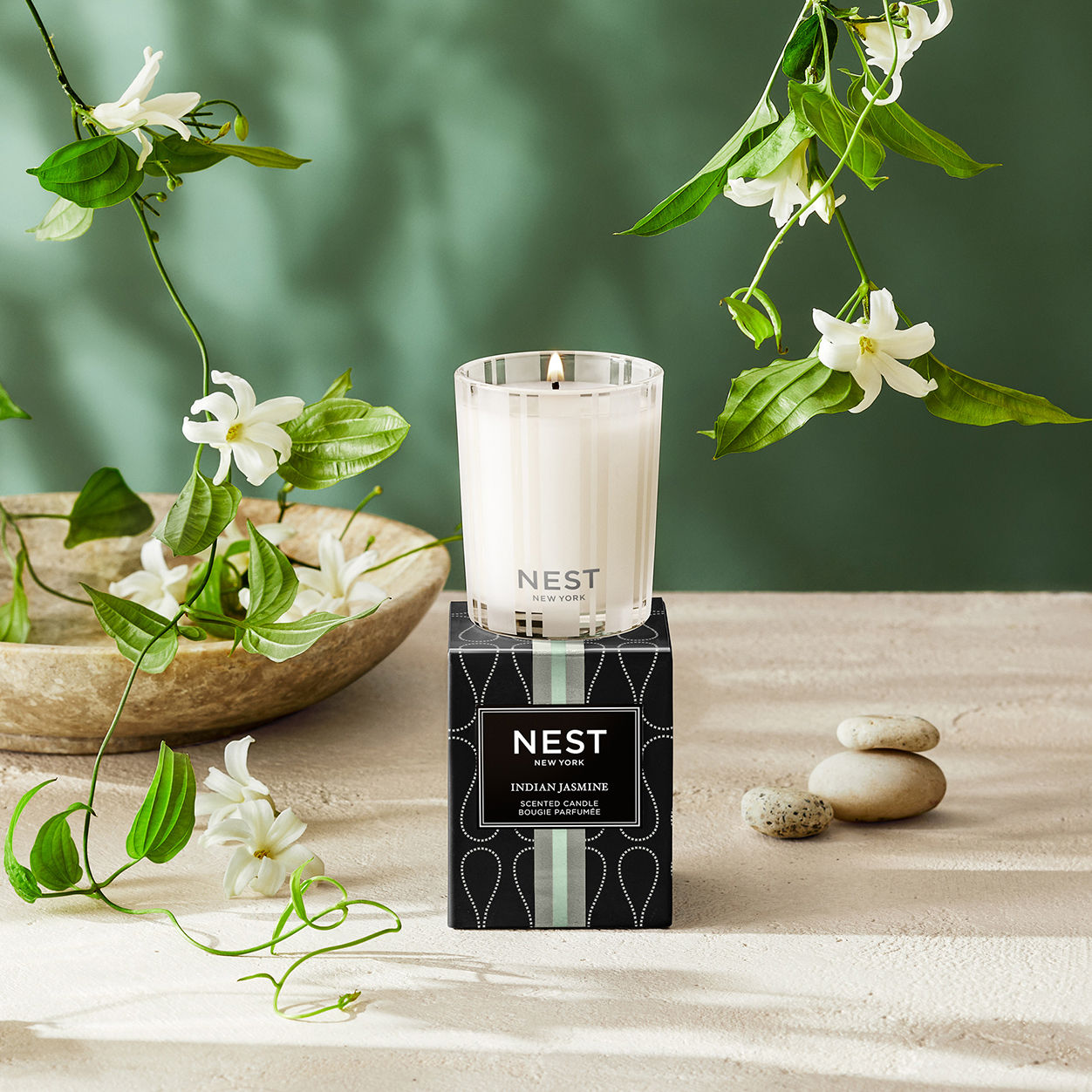 Premium Indian Jasmine Scented Candle - Long-Lasting Aromatherapy for Relaxation, Meditation & Home Decor | Perfect for Bedroom, Bathroom & Yoga Studio