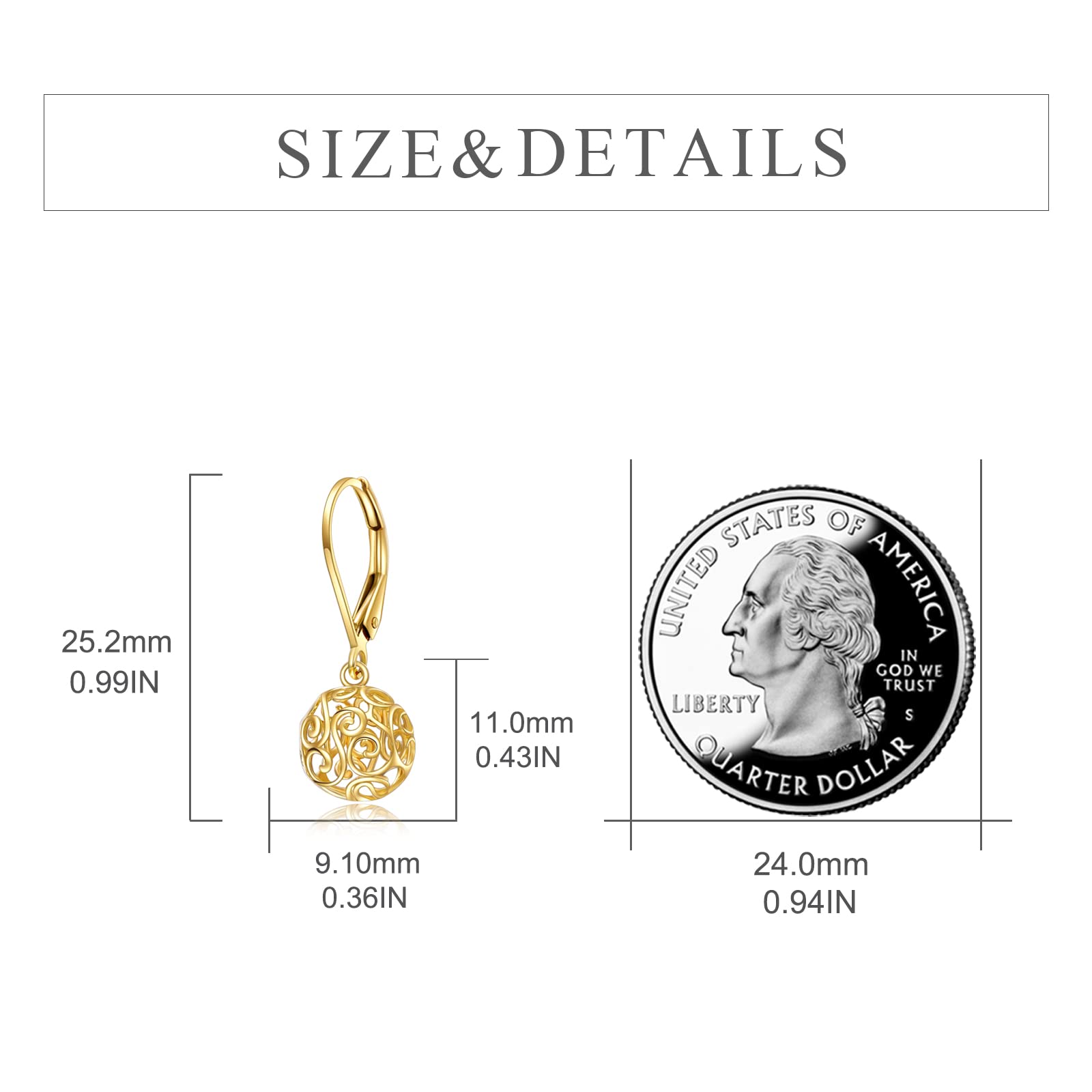 14K Solid Gold Teardrop Earrings for Women - Elegant Leverback Cage Filigree Dangle Drop Earrings | Perfect Birthday Gift for Her | Ideal for Weddings, Parties & Special Occasions