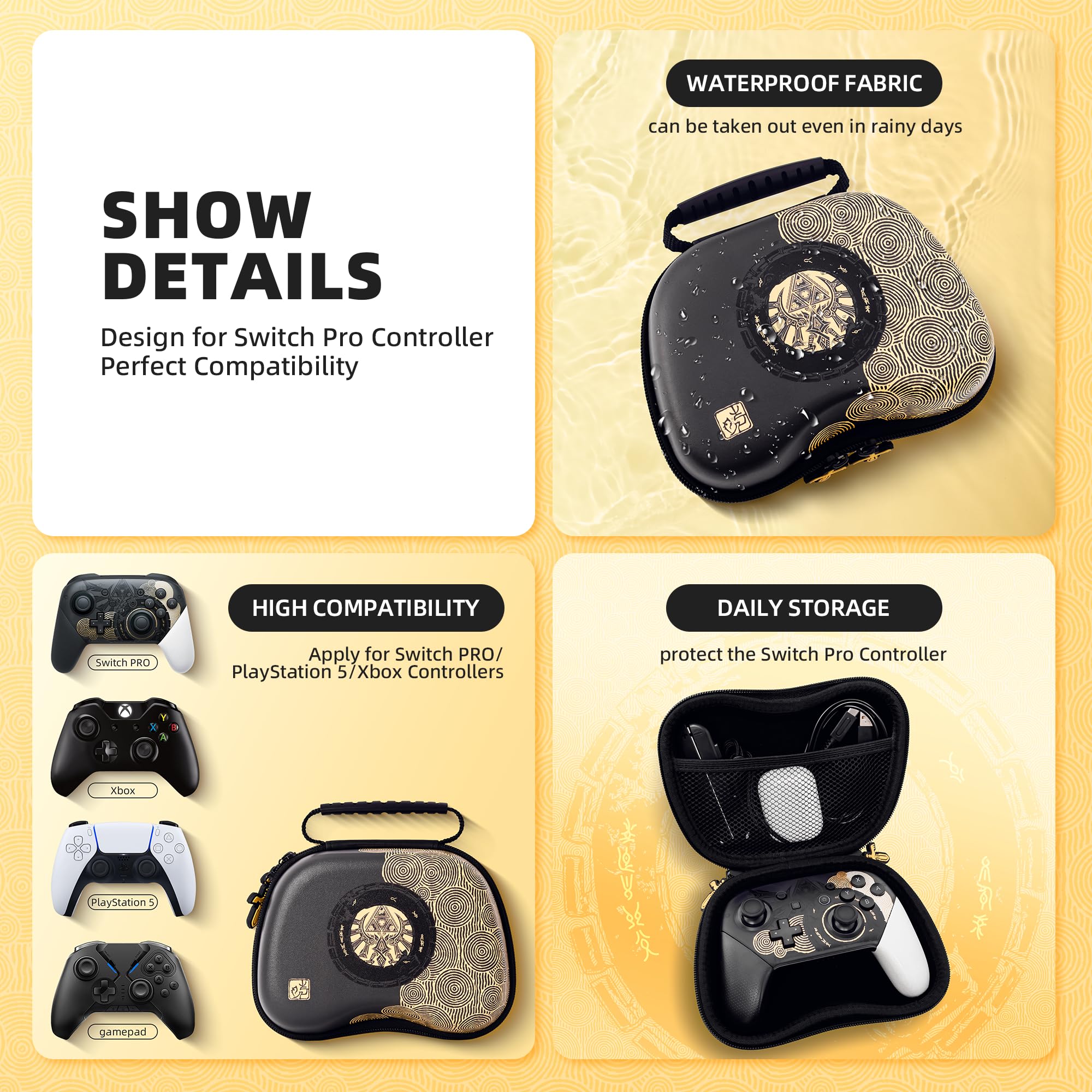Nintendo Switch Pro Controller - Wireless Gamepad with Carrying Case, NFC, Dual Vibration, Screenshot & Wake-up Function | Replacement Remote for Switch | Perfect for Gaming at Home or On-the-Go