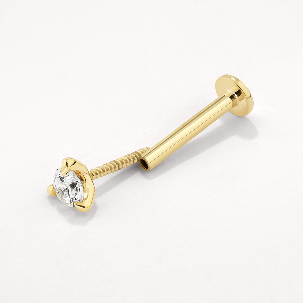 10k Gold Diamond Helix Single Stud Earring - Dainty Cartilage Piercing Jewelry for Women, Perfect for Everyday Wear & Special Occasions