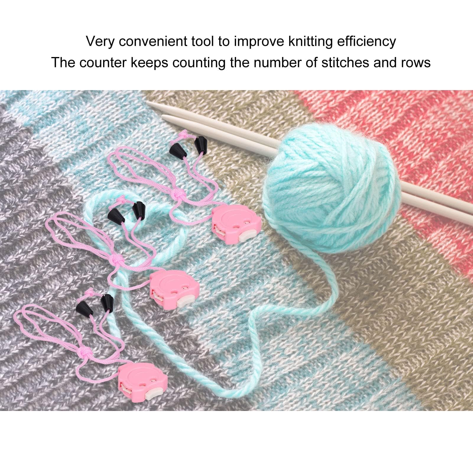 3-Piece Pink Knitting Counter Set - Row Counter, Stitch Counter & Marker for Crochet & Knitting | Perfect for Yarn Projects, DIY Crafts & Handmade Gifts