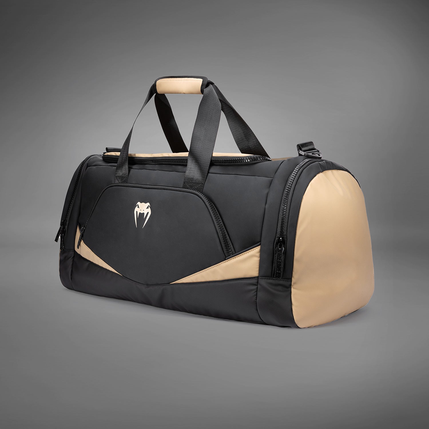 Venum Evo 2 Trainer Lite Duffle Bag - Black/Sand | Lightweight Gym Bag for MMA, Boxing & Fitness Training | Perfect for Travel & Sports Gear Storage